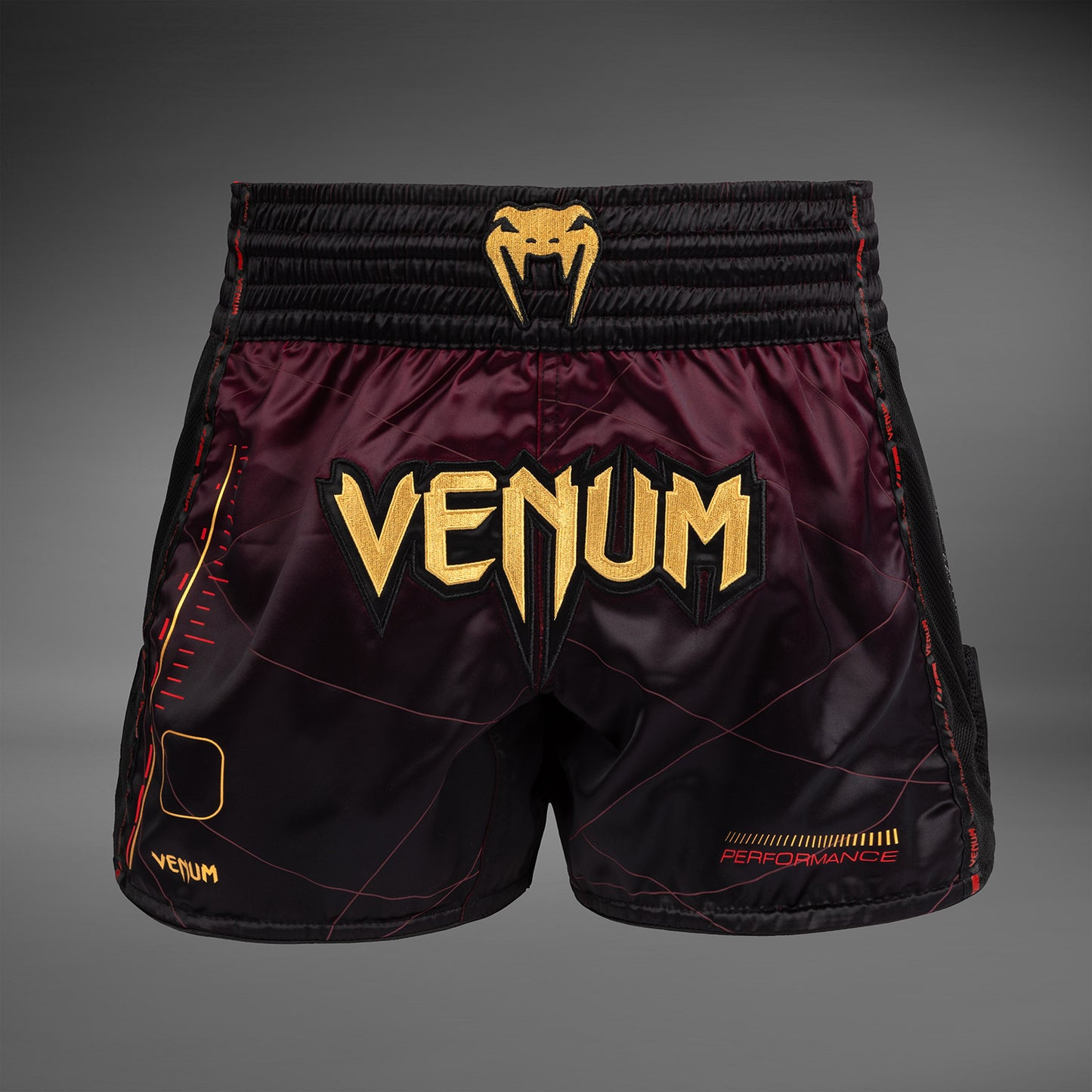 Venum Tactical XT  Muay Thai Shorts - Schwarz/Burgund/Gold