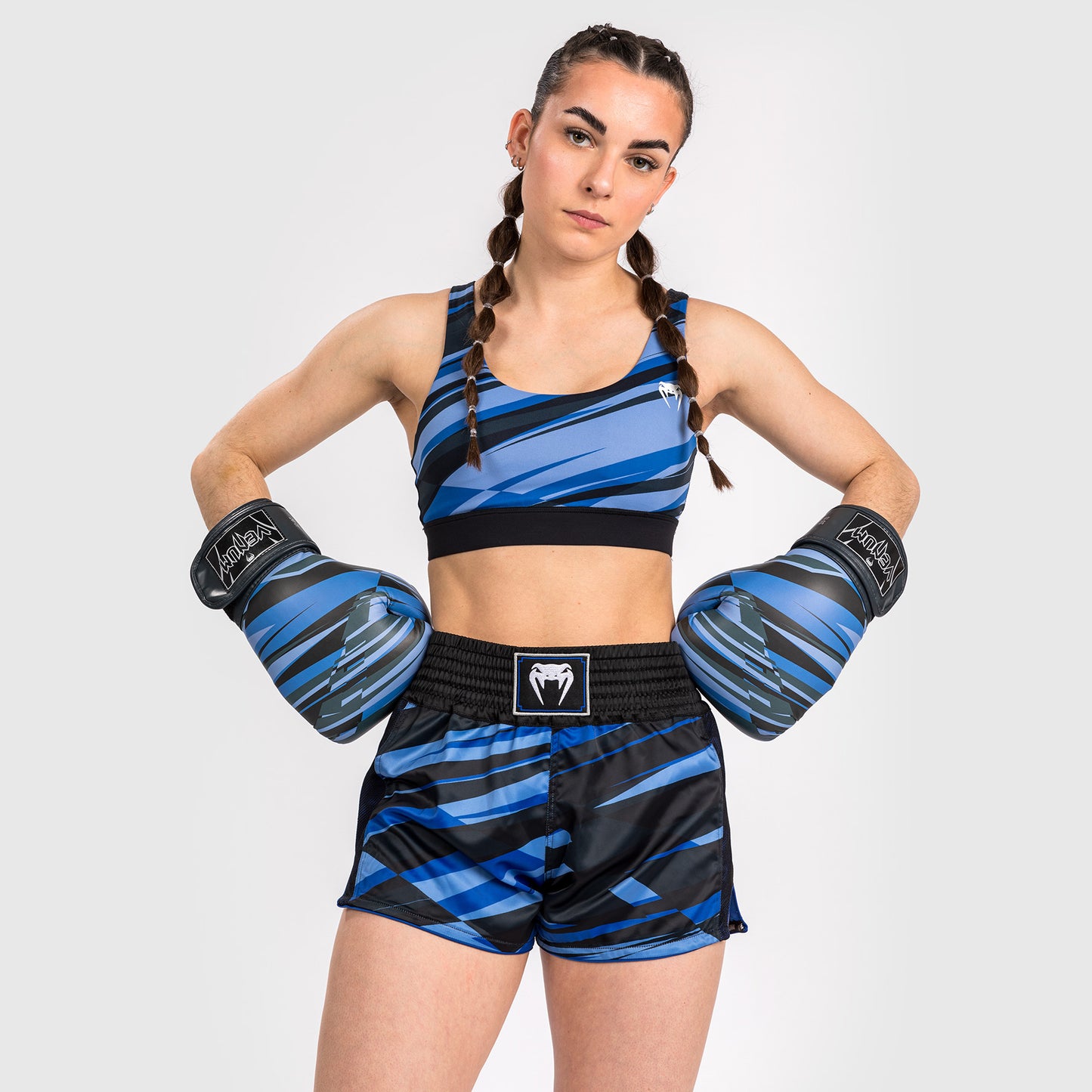 Venum Abyss Frauen Muay Thai Shorts - Schattenblau