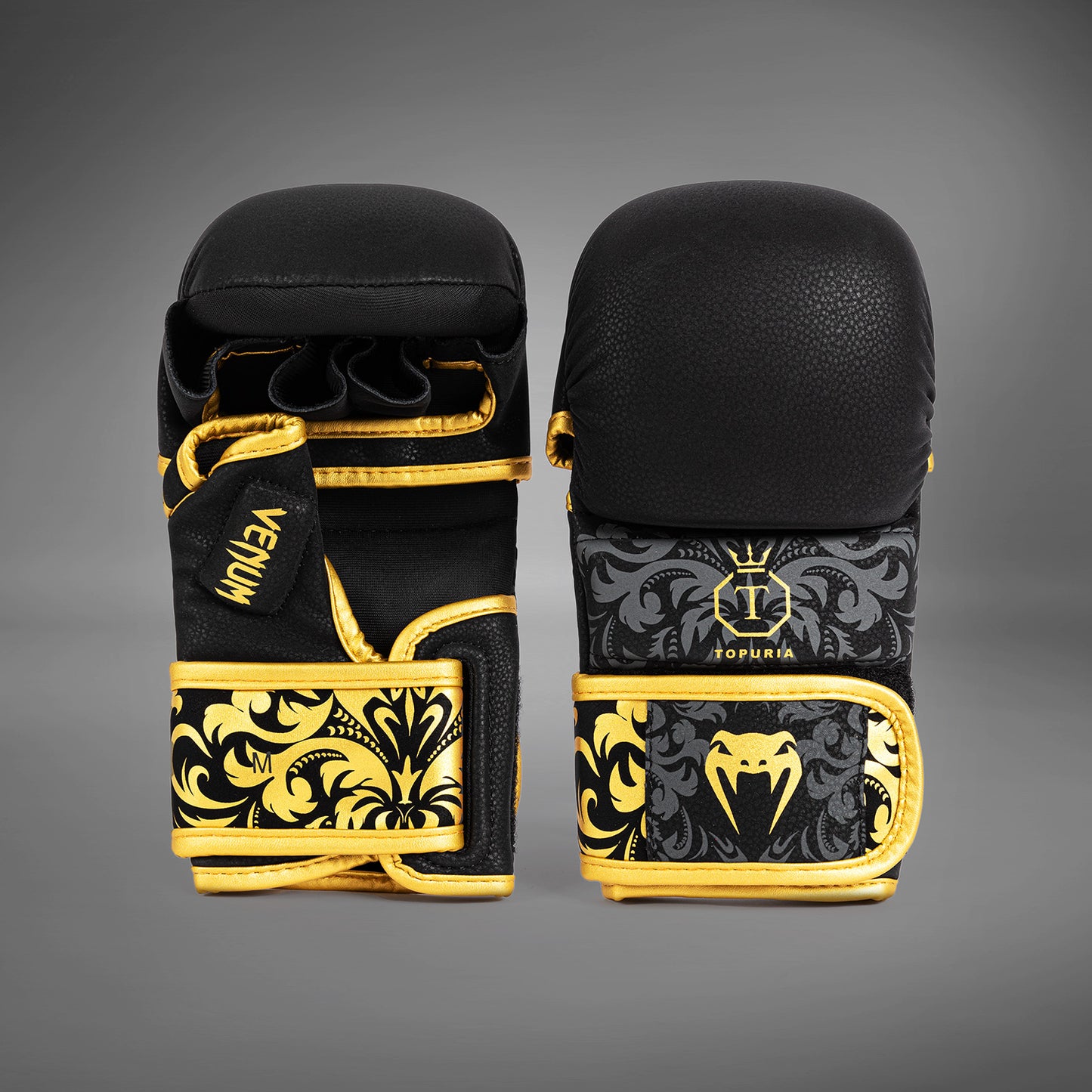Venum x Topuria Unmatched Edition MMA Sparring Handschuhe - Schwarz/Gold
