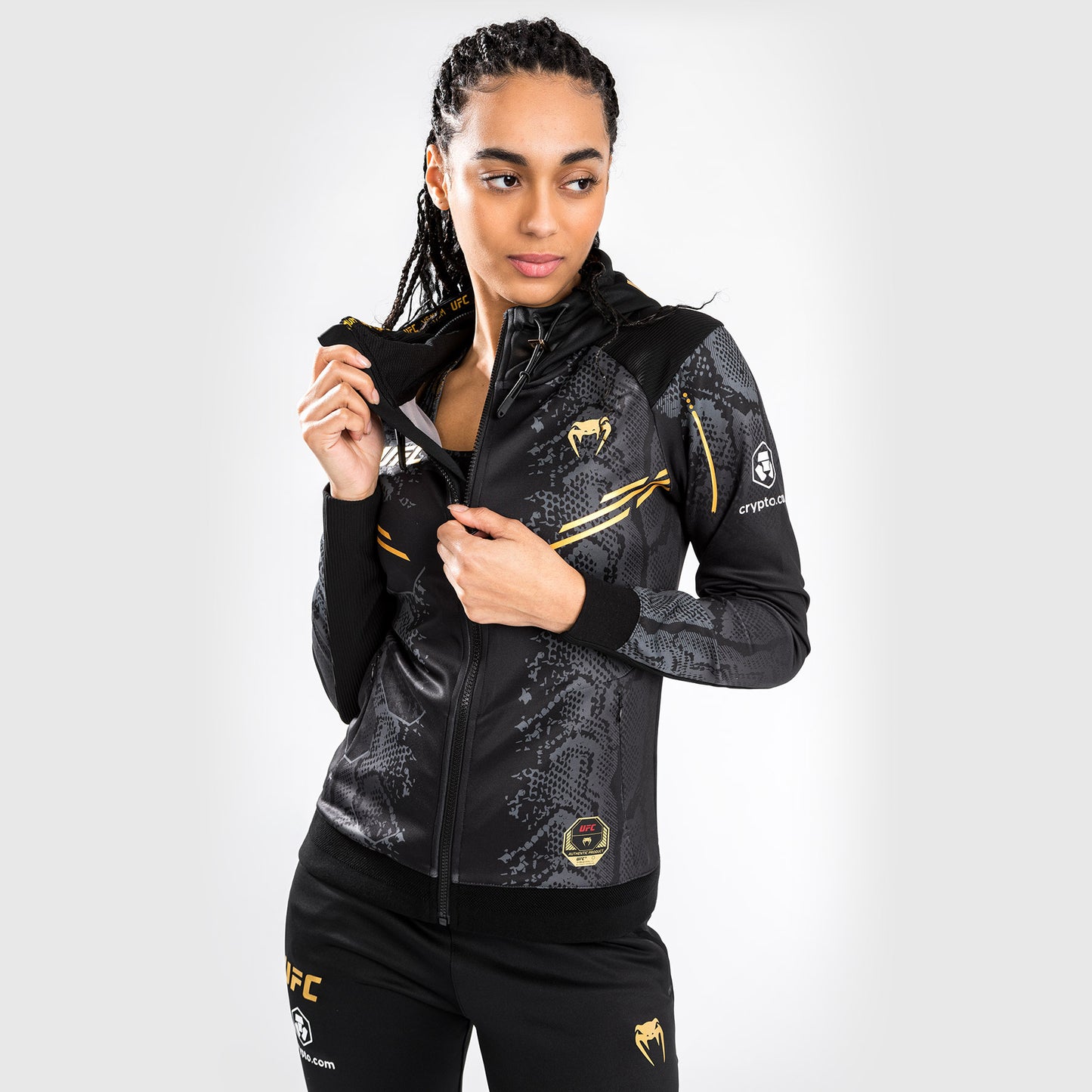 UFC Adrenaline by Venum Authentic Fight Night Walkout-Kapuzenpullover für Frauen - Champion