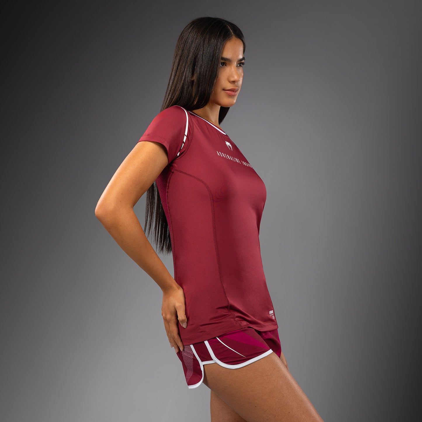 Venum Adrenaline Damen Dry-Tech T-Shirt – Burgund/Rosa