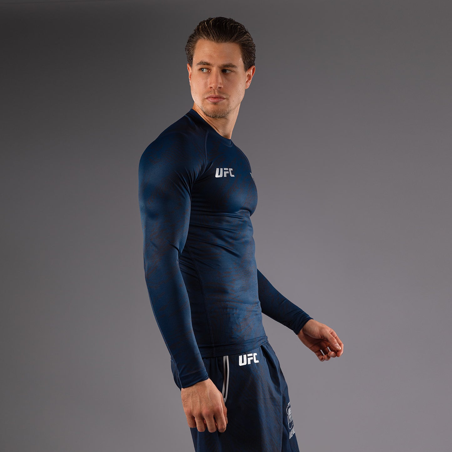 UFC Fusion by Venum Fight Week Herren Performance Langarm Rashguard - Ozeanisches Blau
