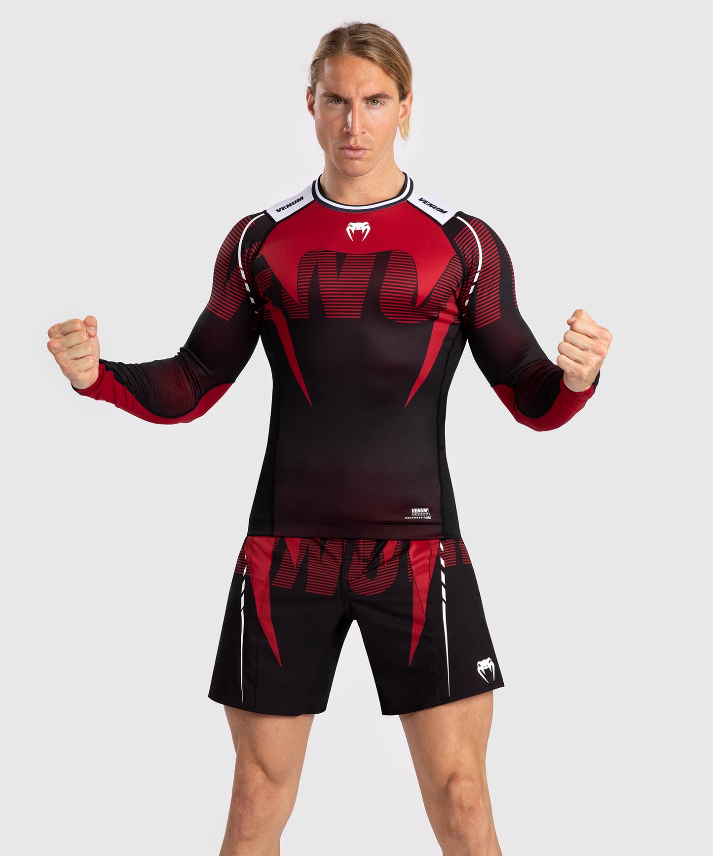 Venum Adrenaline Herren Langarm Rashguard - Red