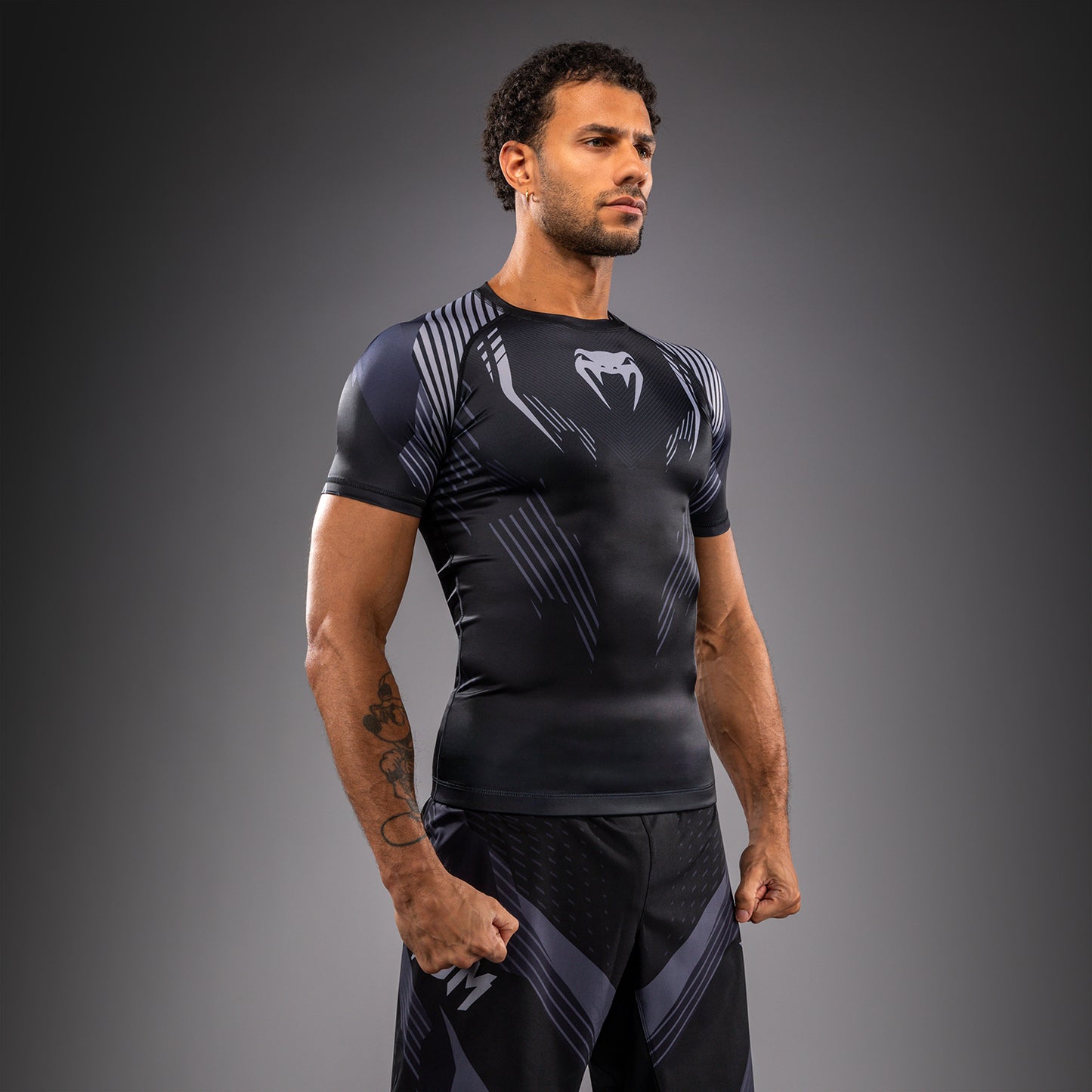 Venum No-Gi 6.0 Rashguard kurzarm - Schwarz/Grau