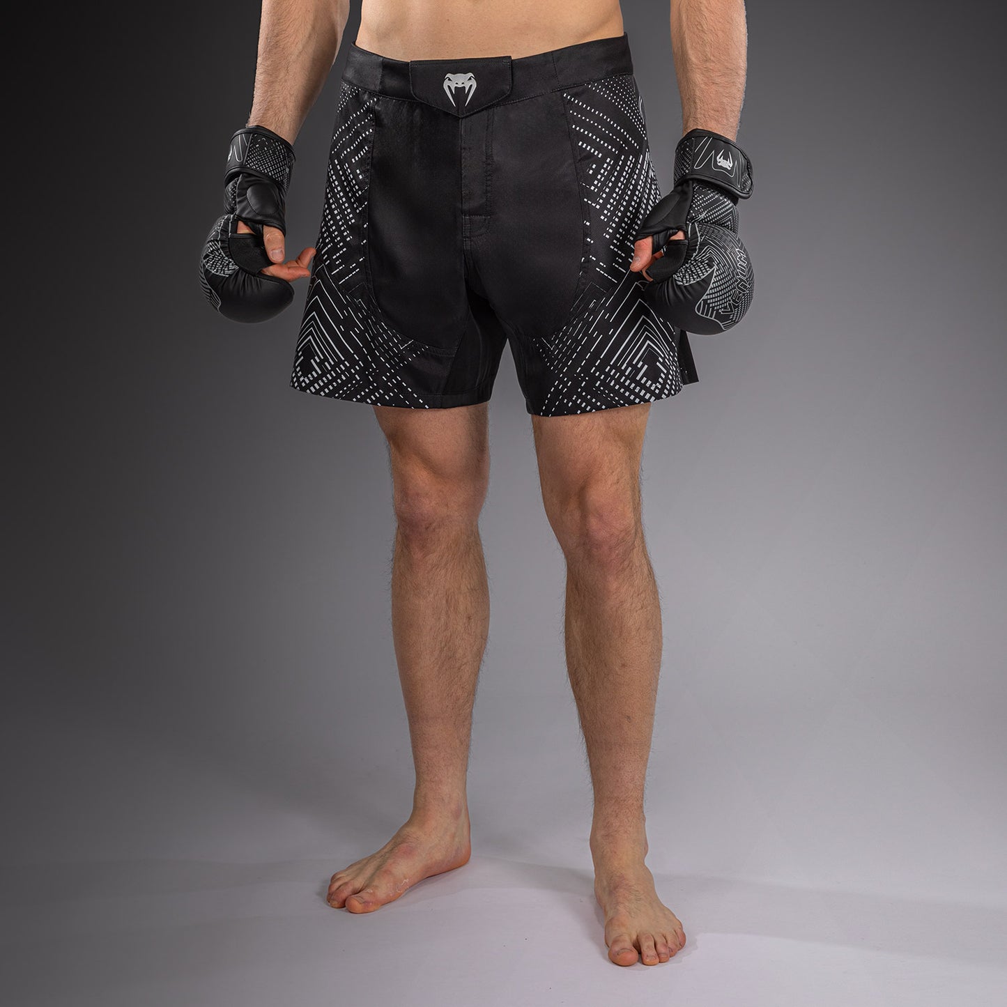 Venum Midnight Fury Fightshorts – Schwarz/Grau/Silber