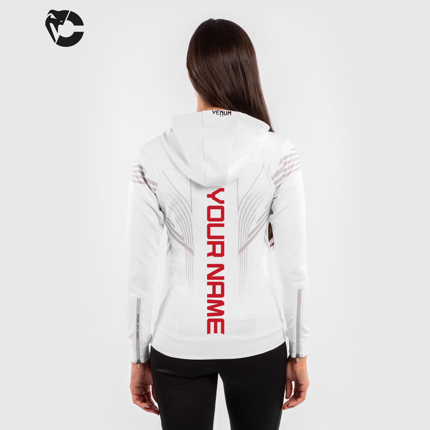 UFC Venum Personalisiert Authentic Fight Night Damen Walkout Hoodie - Weiß