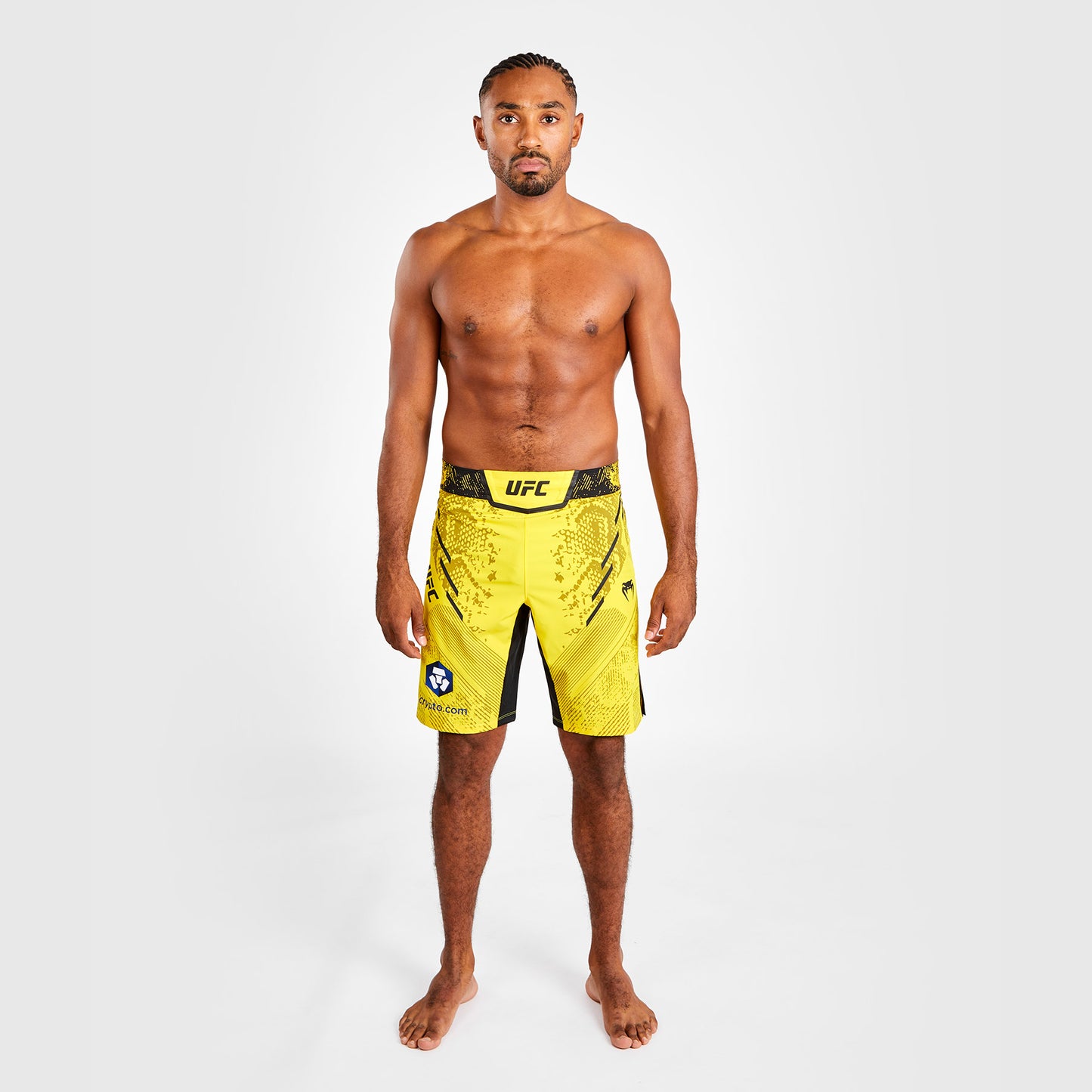 UFC Adrenaline by Venum Personalisierte Authentische Fight Night Herren-Kampfshorts - Lange Passform - Gelb