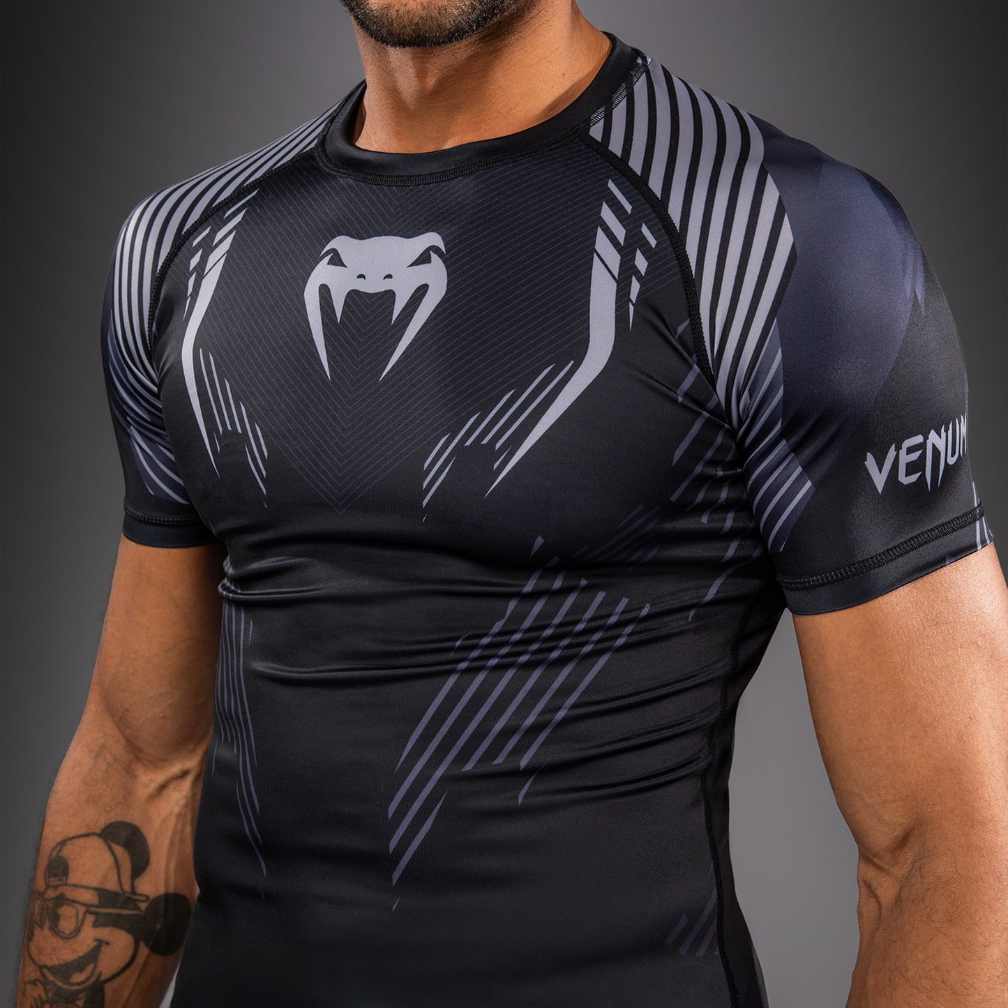 Venum No-Gi 6.0 Rashguard kurzarm - Schwarz/Grau
