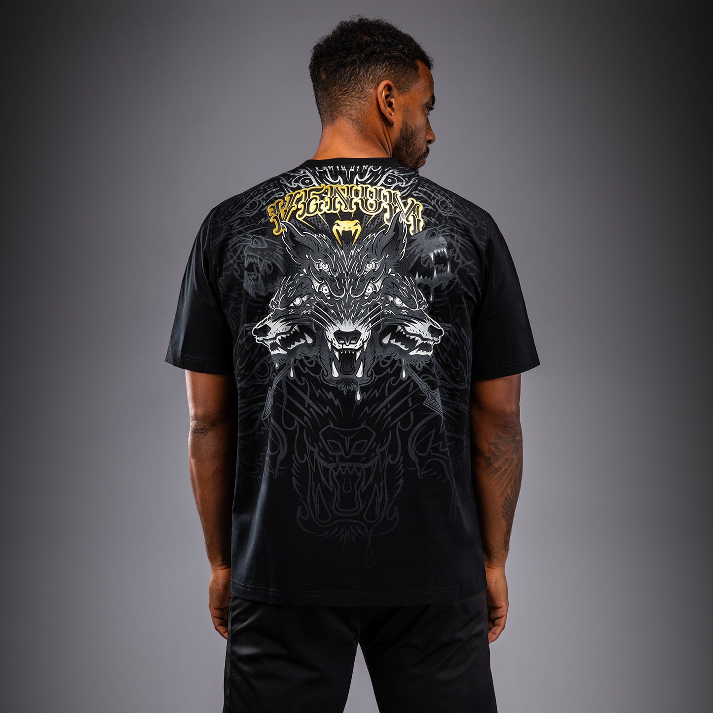 Venum Wolf Atak T-Shirt – Schwarz/Grau