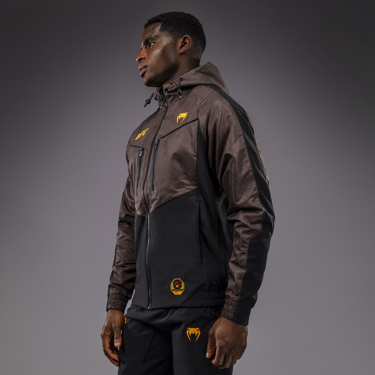 UFC Fusion by Venum Fight Week Herren Zip Hoodie - Erdiges Braun