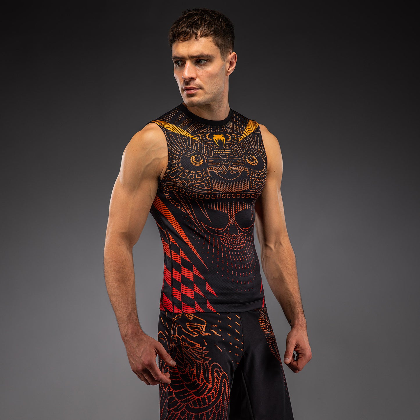 Venum Quetzal Fury Ärmelloses Rashguard - Schwarz/Fury Rot/Tangerine