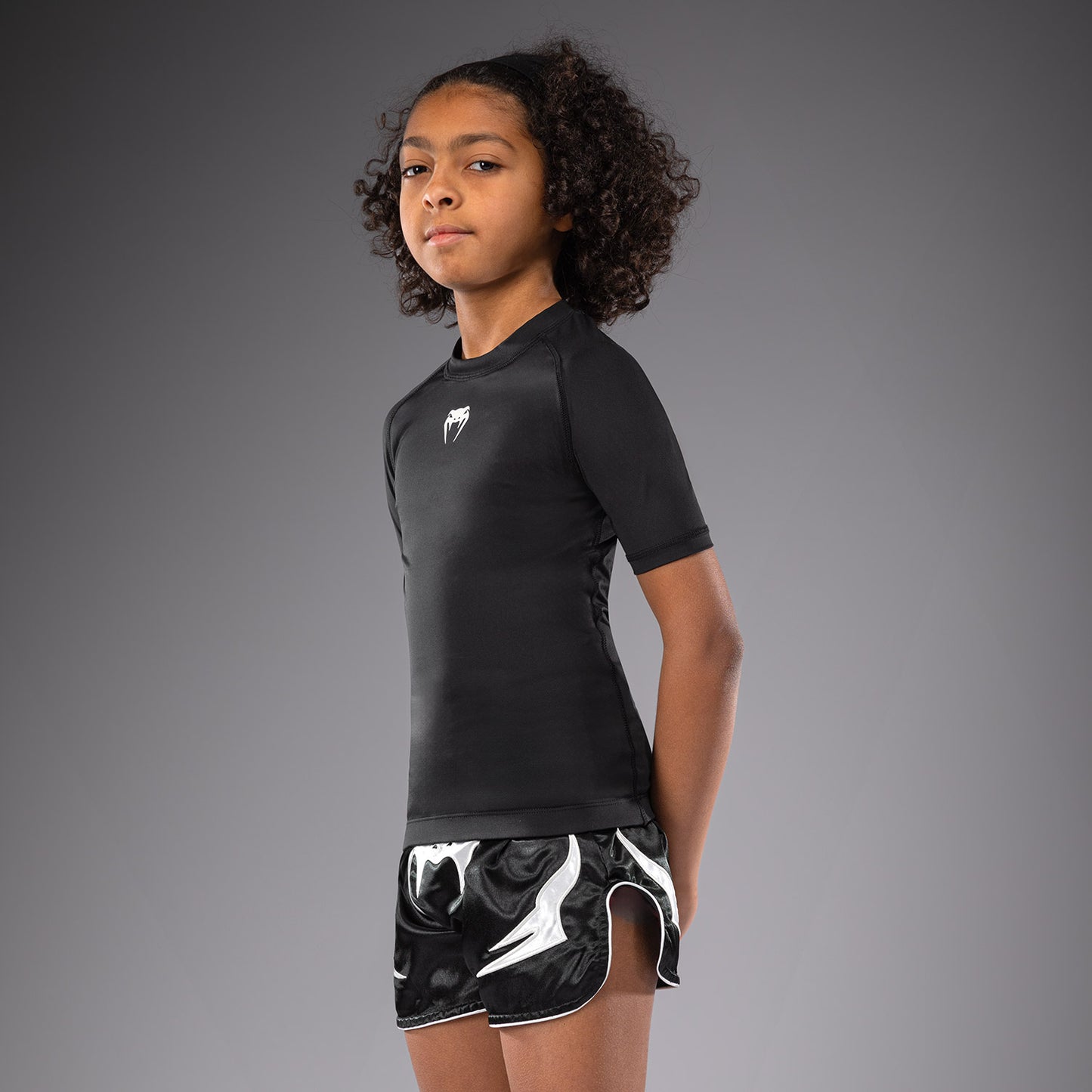Venum Contender Kinder Rashguards Kurzarm - Schwarz