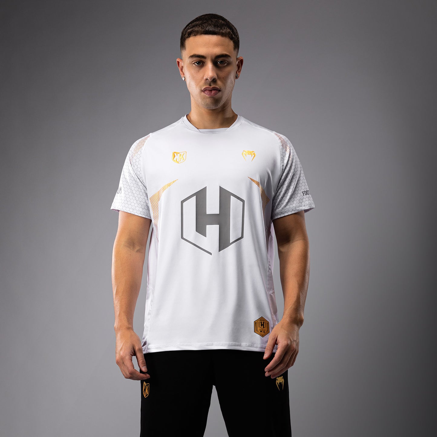 FK x Venum Hexagone MMA T-Shirt - Weiß/Gold