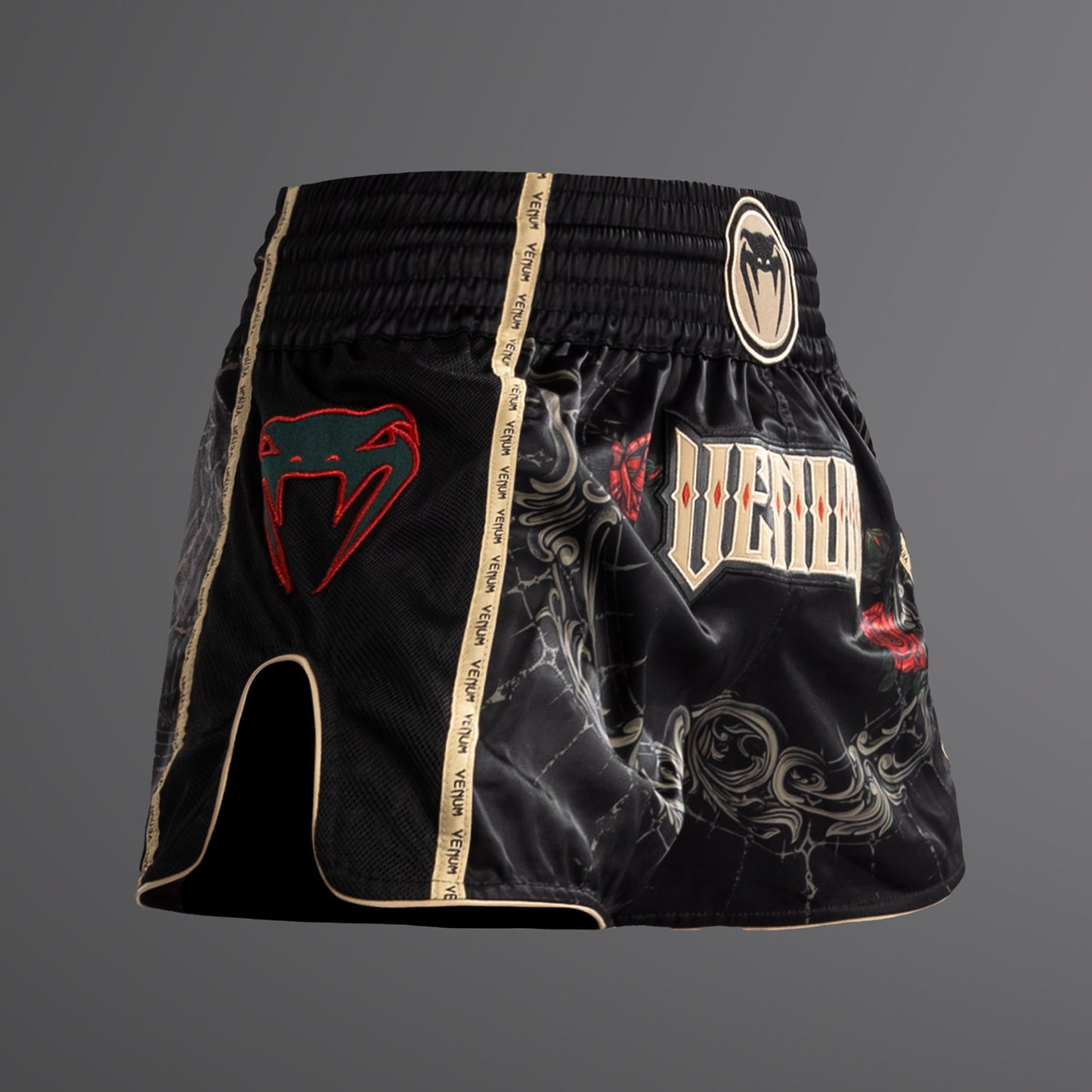 Venum Santa Muerte 5.0 Muay Thai Shorts - Tiefes Schwarz/Gold