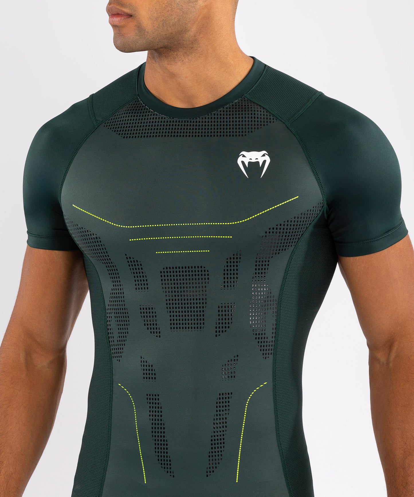 Venum Technical 3.0 Kurzarm Rashguard - Waldgrün