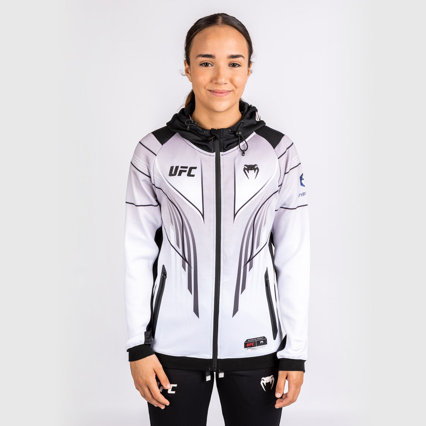 UFC Venum personalisierte authentische Fight Night 2.0 Frauen Walkout Hoodie - weiß