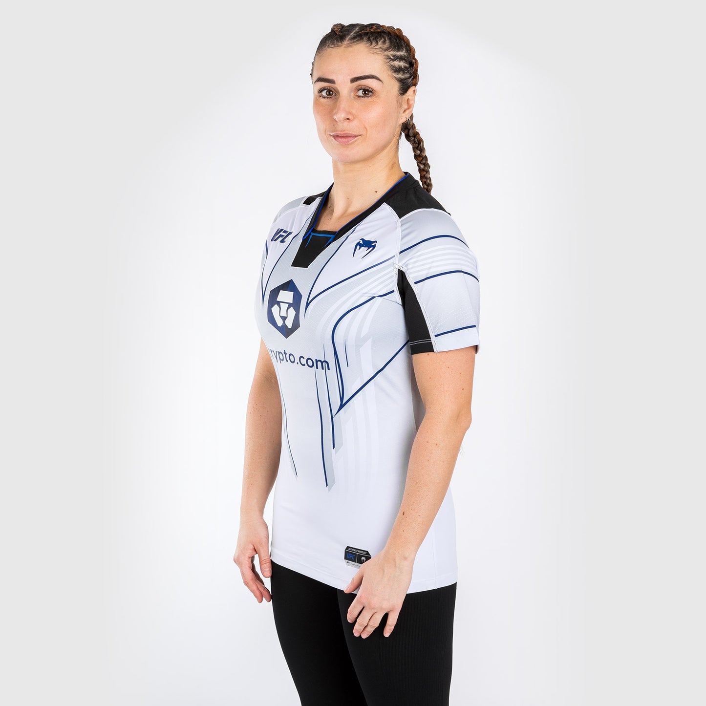 UFC Venum personalisierte Authentic Fight Night 2.0 Kit von Venum Frauen Walkout Jersey - Midnight Edition - Ice