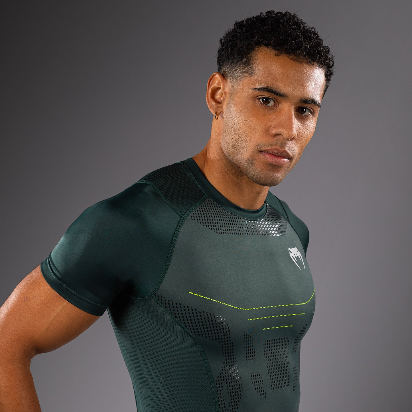 Venum Technical 3.0 Kurzarm Rashguard - Waldgrün