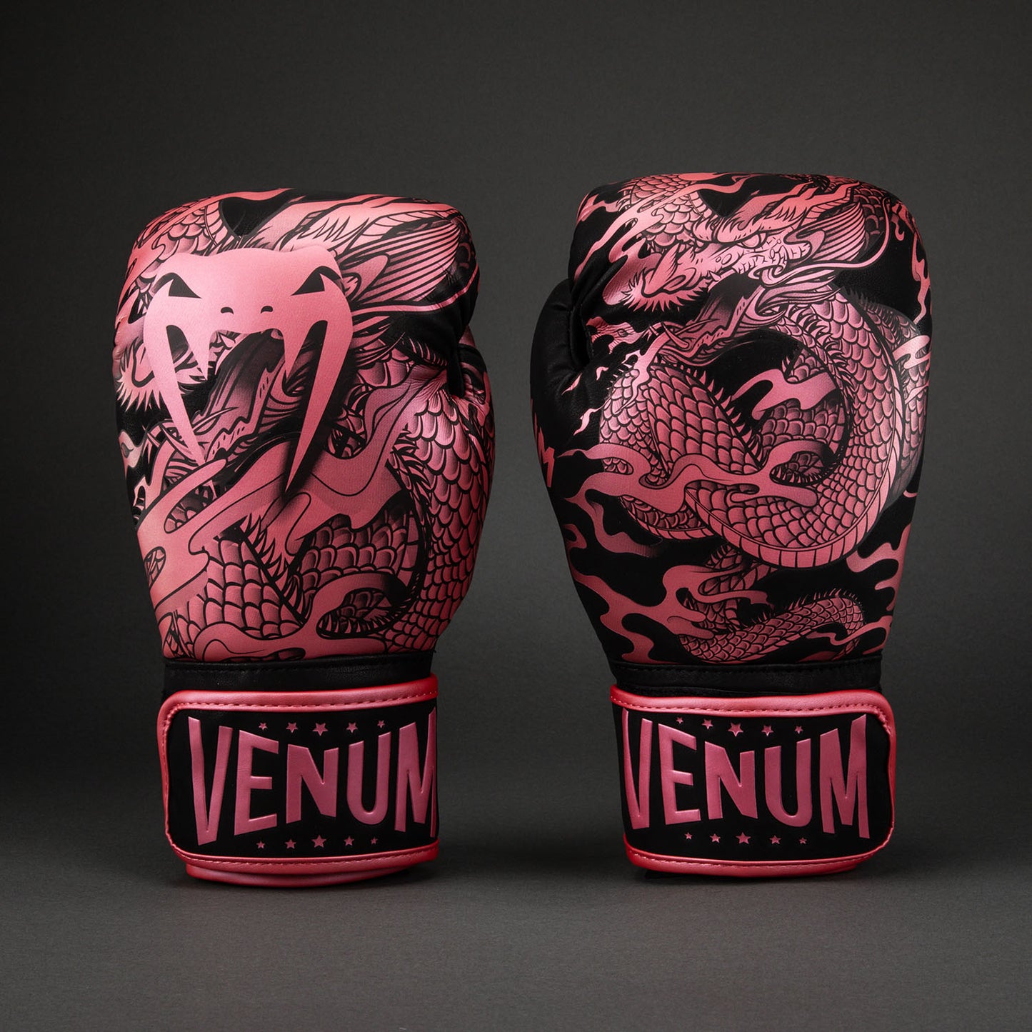 Boxhandschuhe Venum Dragon's Flight - Schwarz / Metallic-Rosa