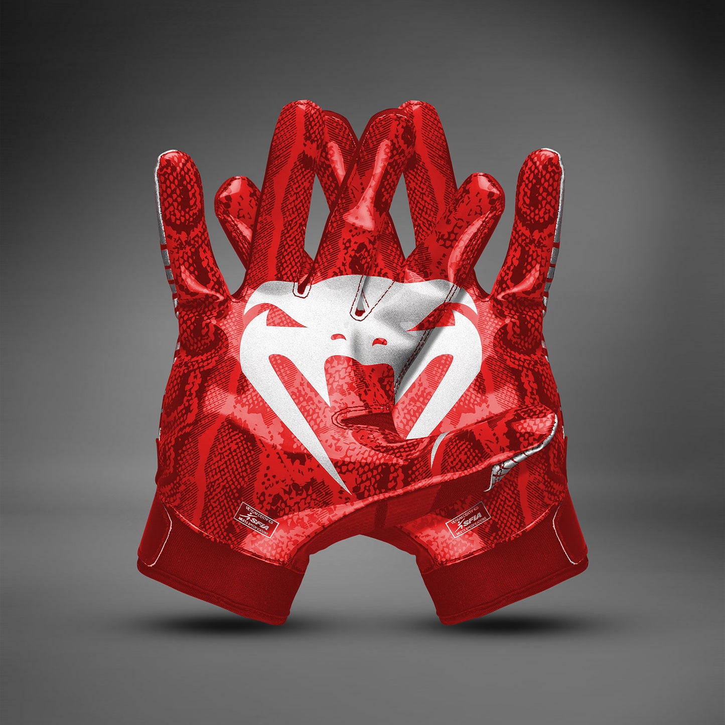 Venum Elite Football Handschuhe - Rot/Silber