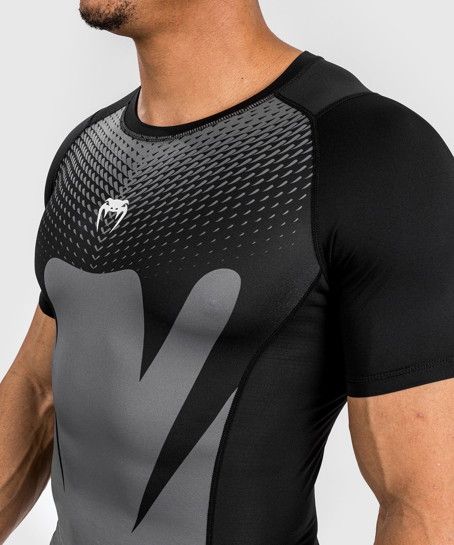 Venum Attack Herren Kurzarm Rashguard - Schwarz/Grau