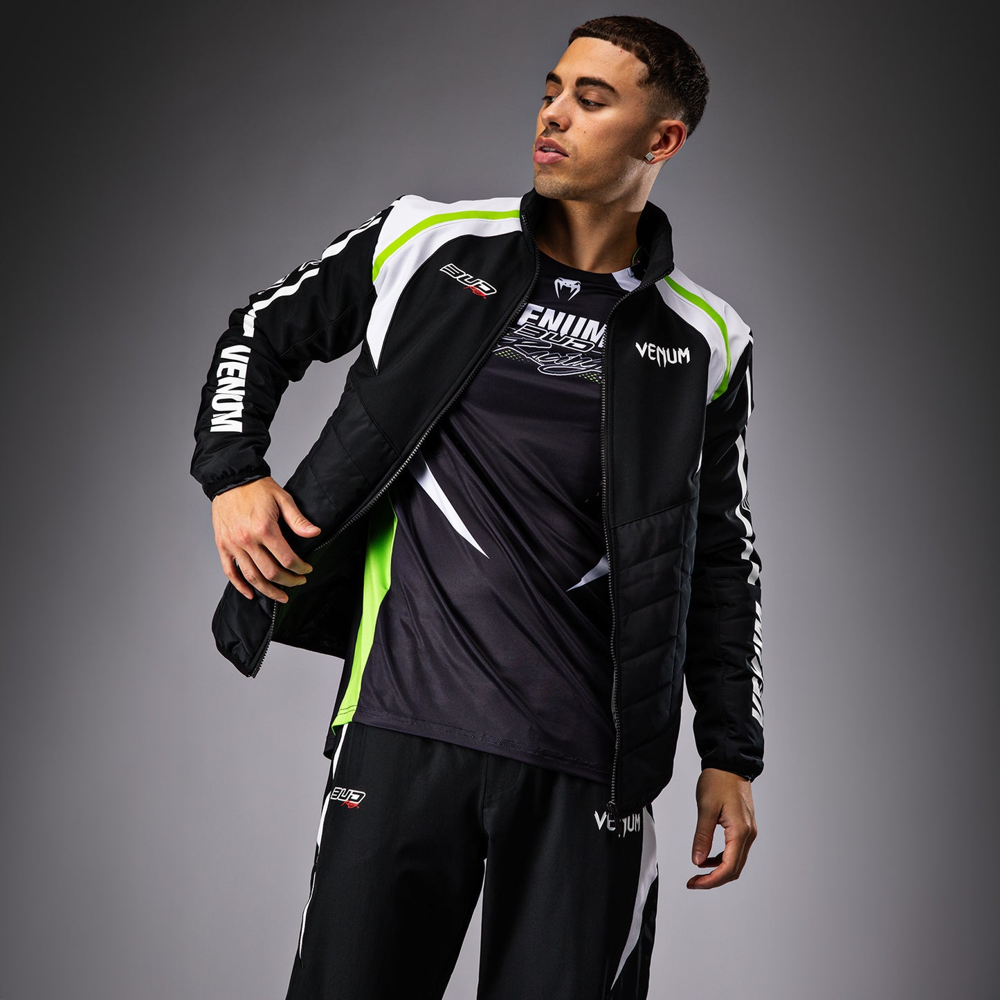 Venum x Bud Racing Herren Jacke - Schwarz/Weiß/Limettengrün