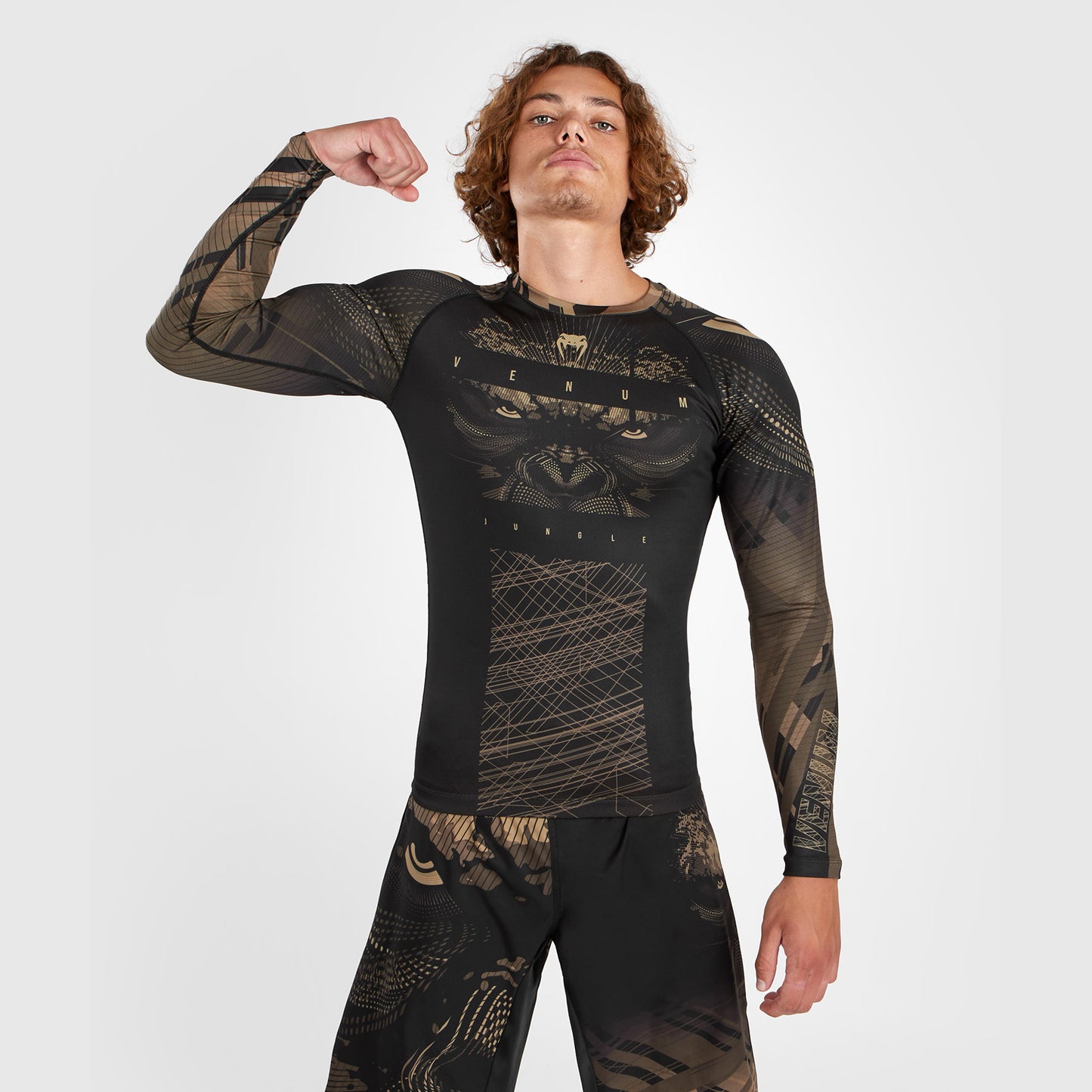 Venum Gorilla Jungle Rashguard Langarm - Schwarz/Sand