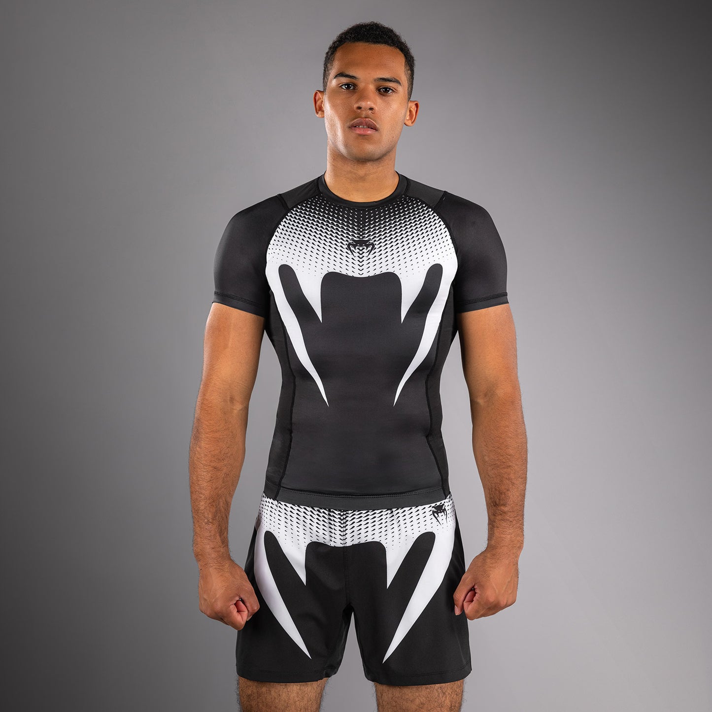 Venum No Gi Rashguards - Schwarz/Weiß