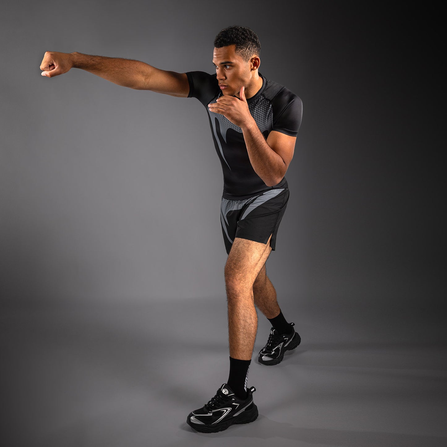 Venum No Gi Rashguards - Schwarz/Silbergrau