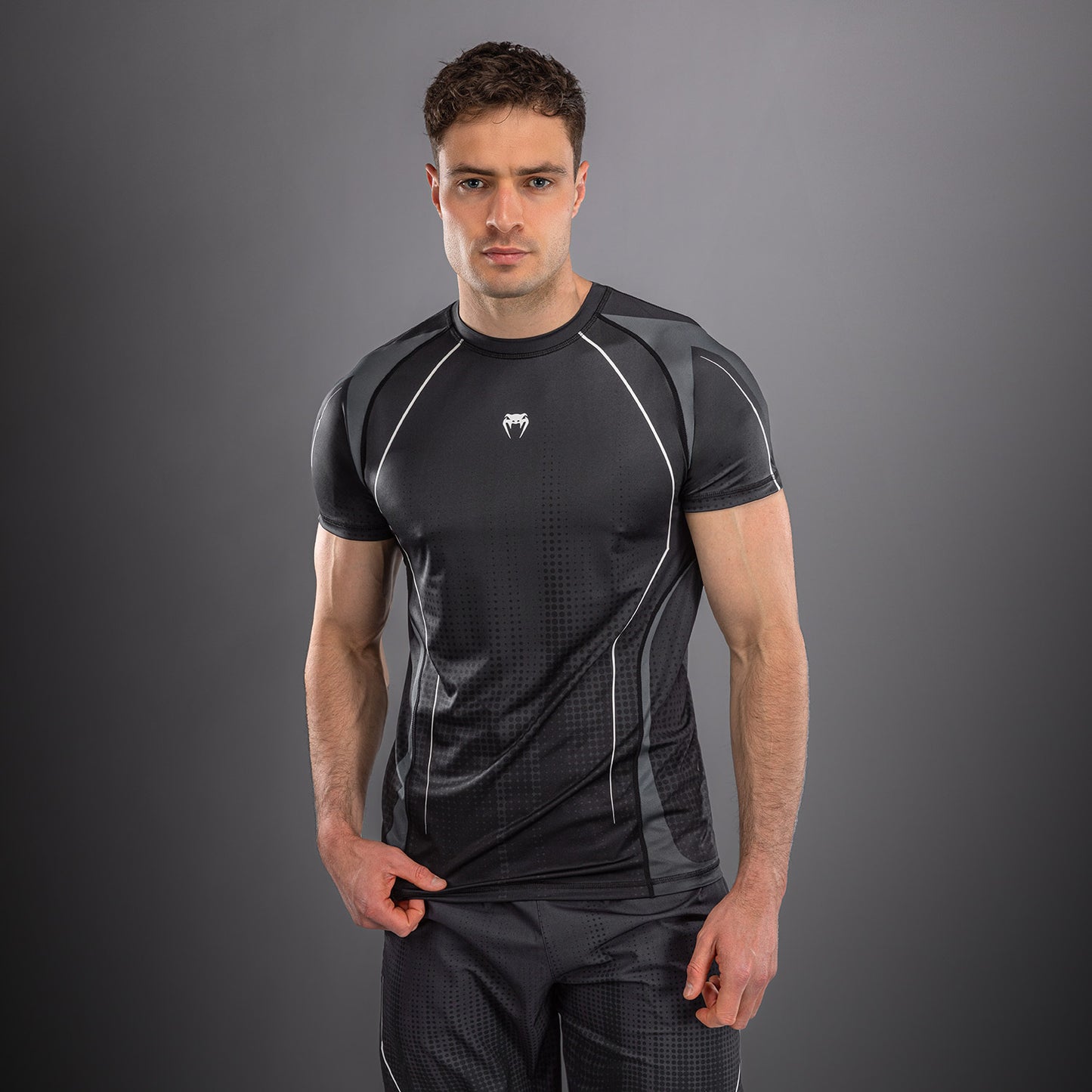 Venum Stealth Dry-Tech-T-Shirt – Schwarz/Weiß