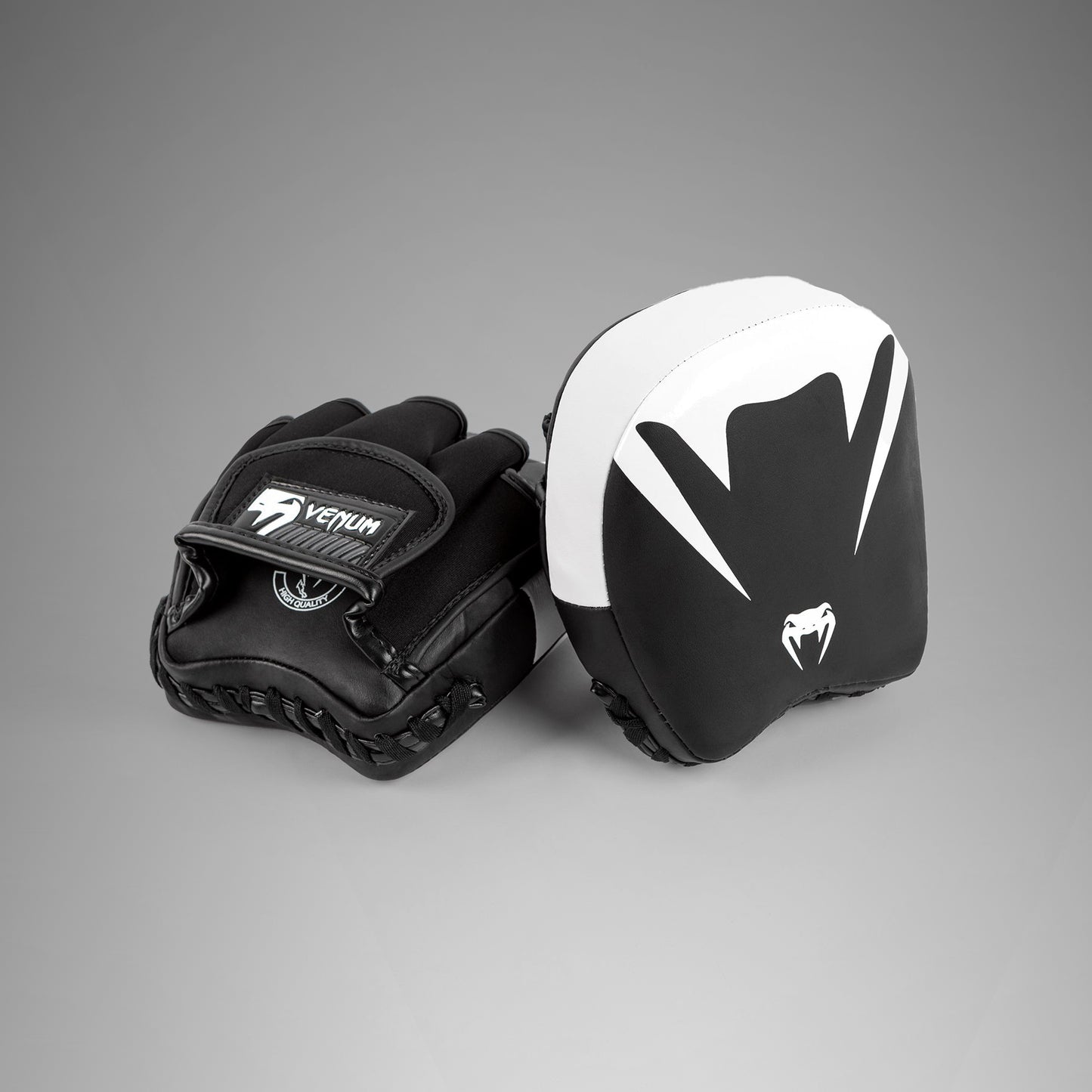 Venum Elite Thick Coaching Handschuhe Leder Mini (Paar) - Schwarz/Weiß