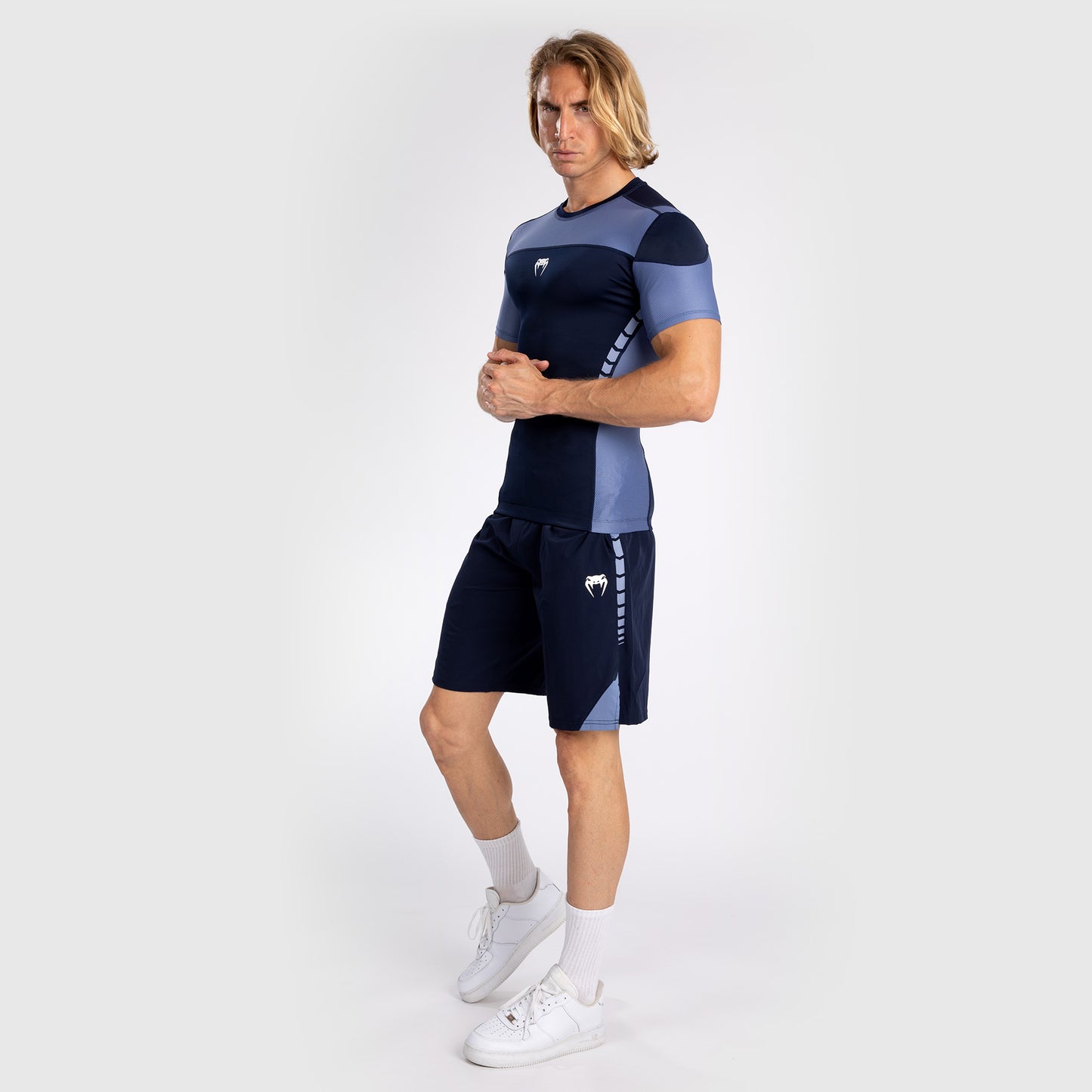 Venum Tempest Herren Kurzarm-Rashguard - Marineblau/Blau