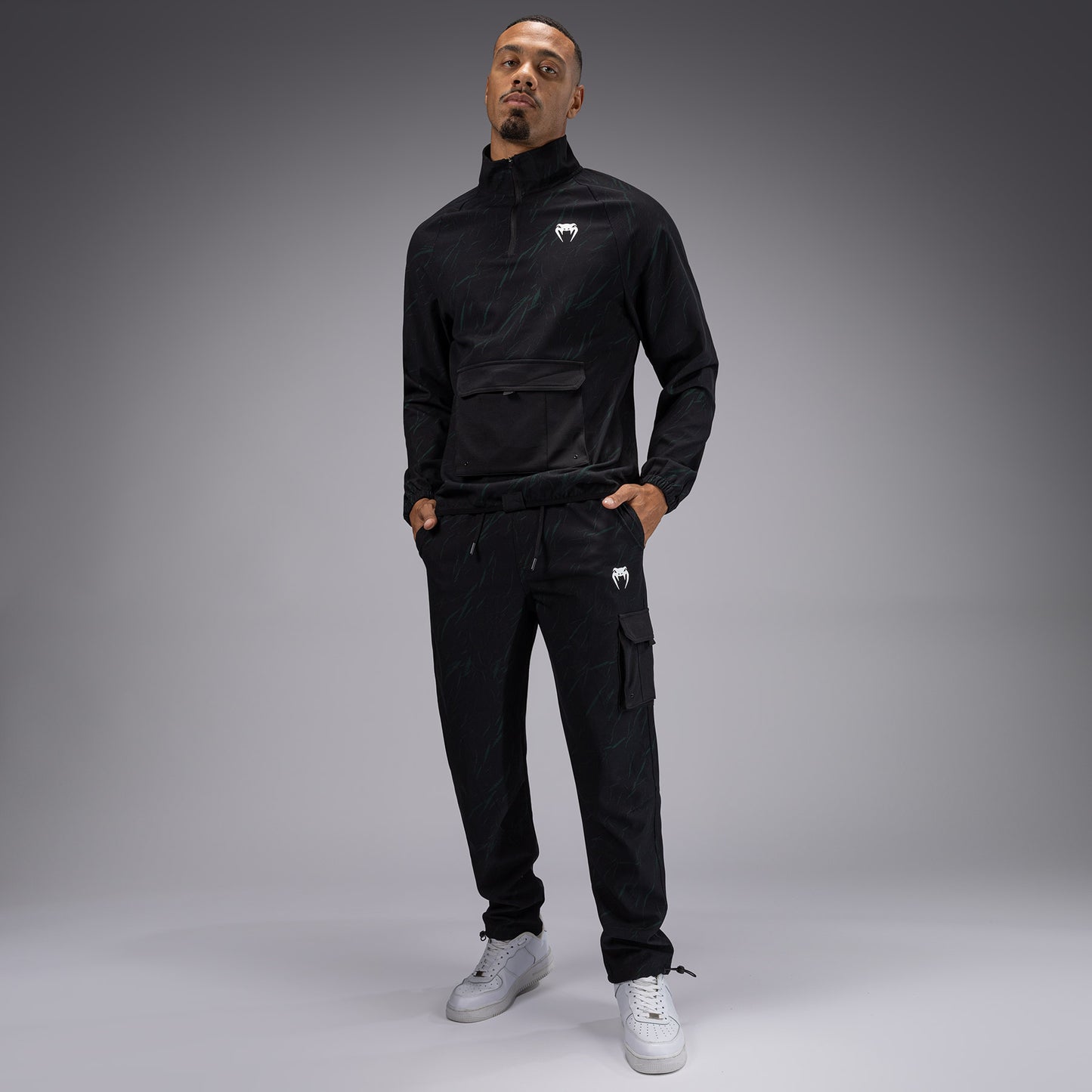 Venum Trooper Herren Trainingsanzug Jacke - Schwarz/Forstgrün