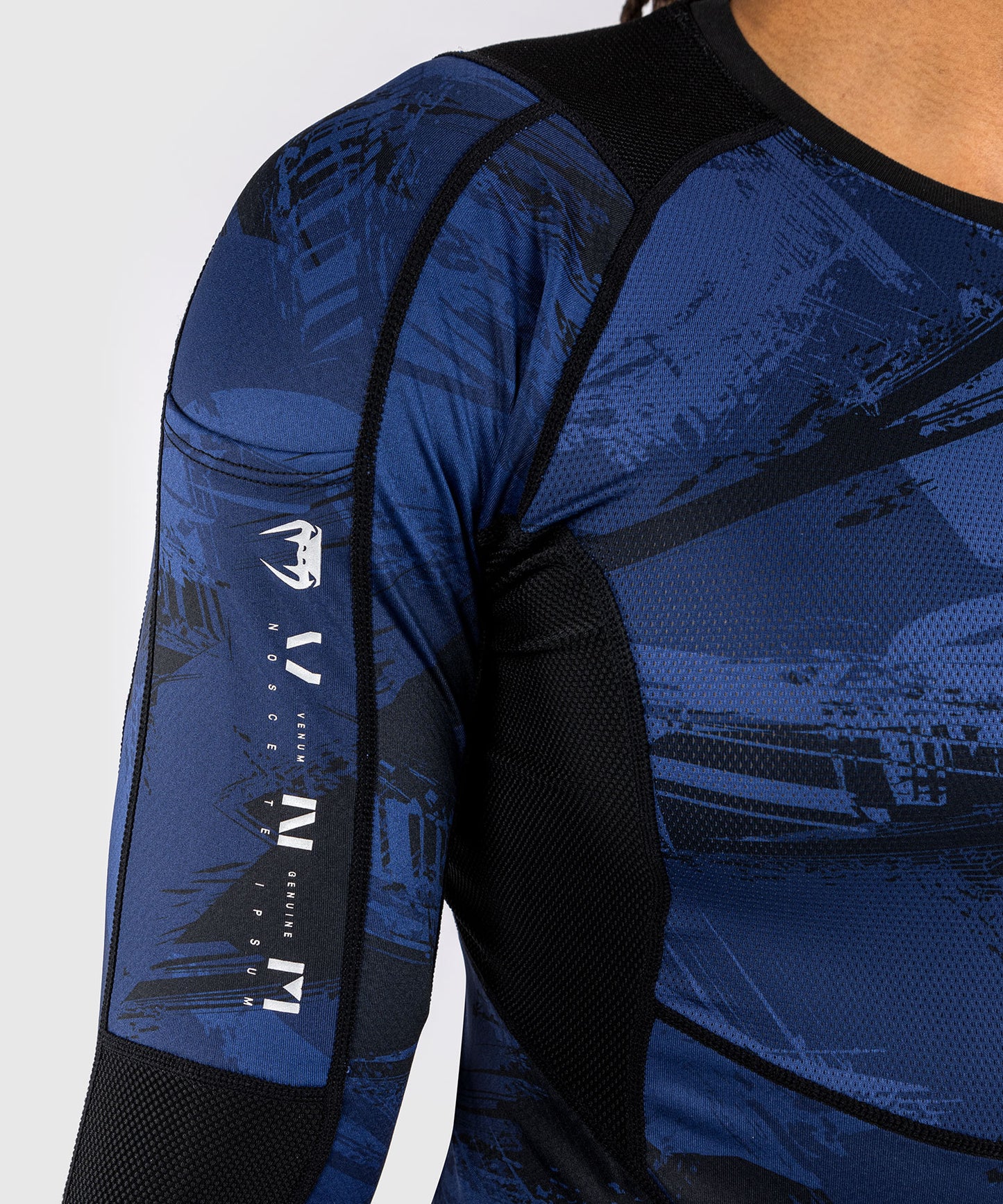 Venum Electron 3.0 Langärmeliger Rashguard - Marineblau