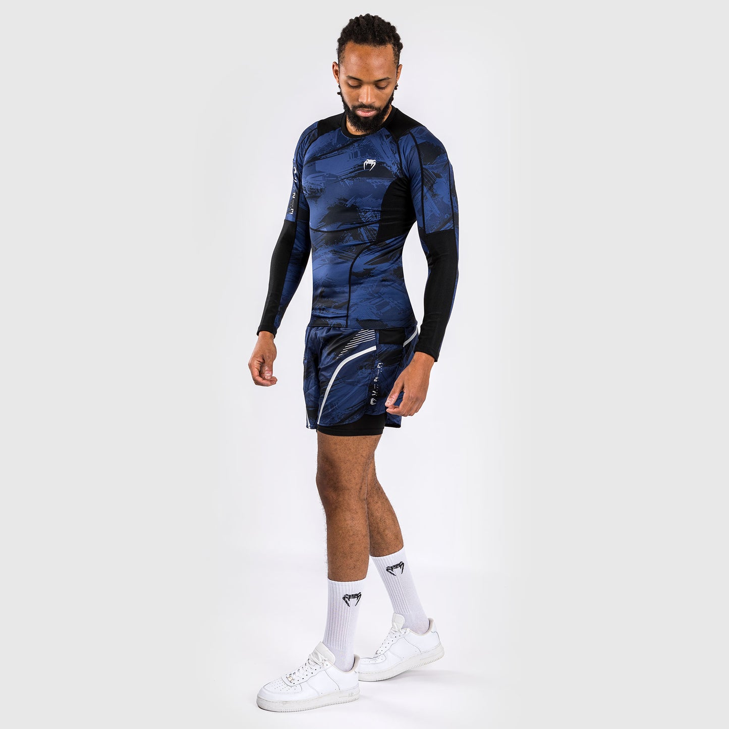 Venum Electron 3.0 Langärmeliger Rashguard - Marineblau