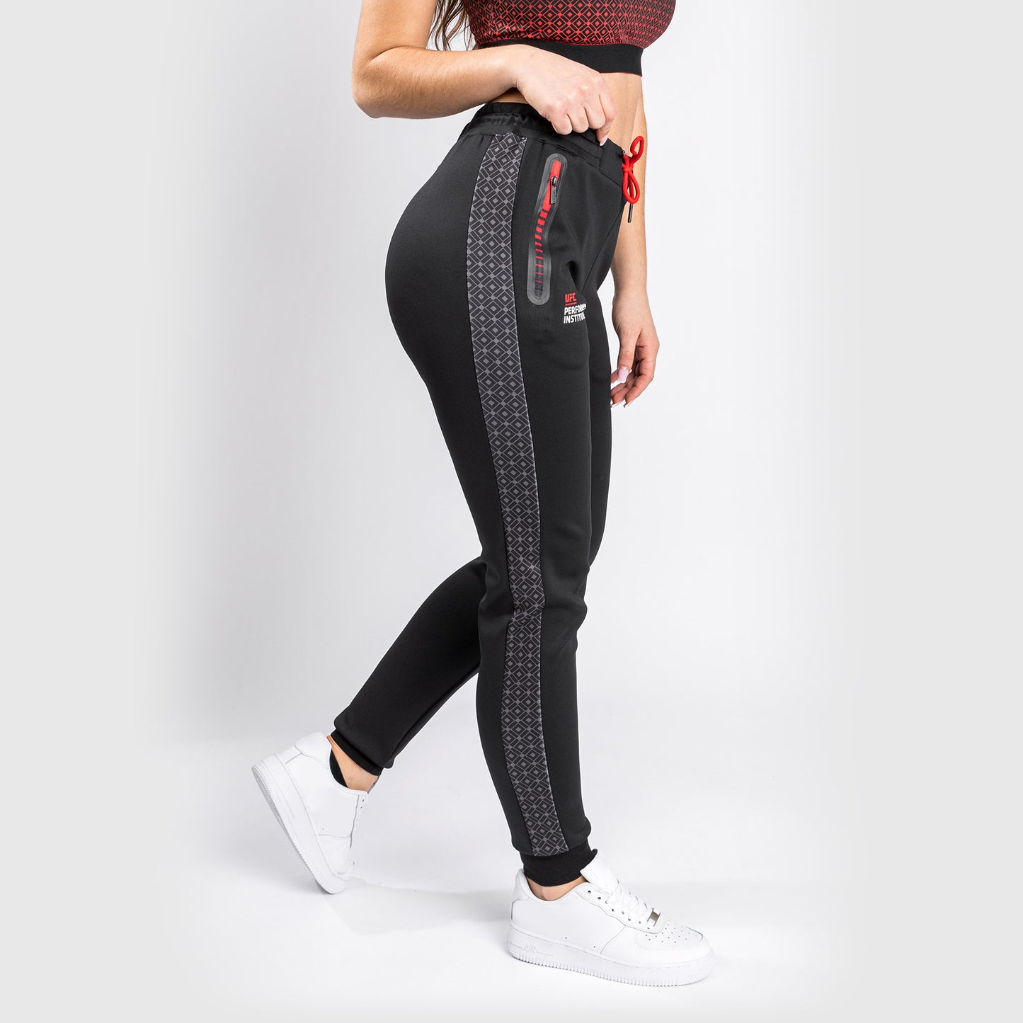 Venum UFC Performance Institute Jogginghose – Für Damen – Schwarz/Rot