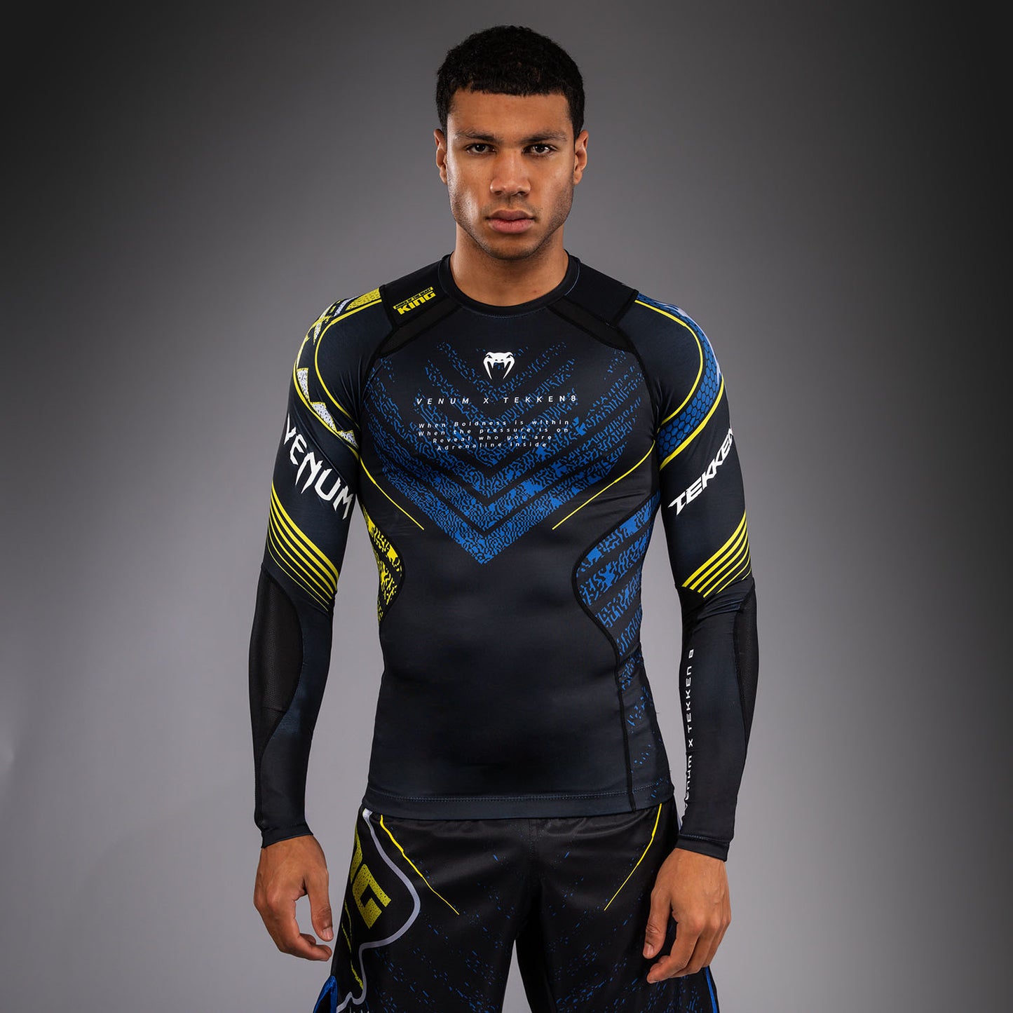Venum x TEKKEN 8 Langarm Rashguard - King - Schwarz/Gelb