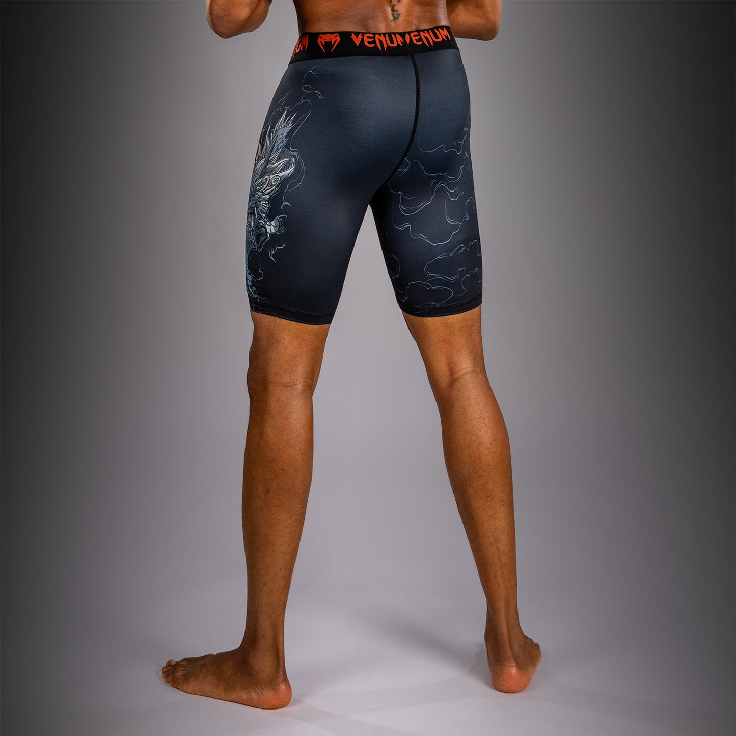 Venum Thunder Dragon Kompressionsshort – Schwarz/Grau/Kupfer