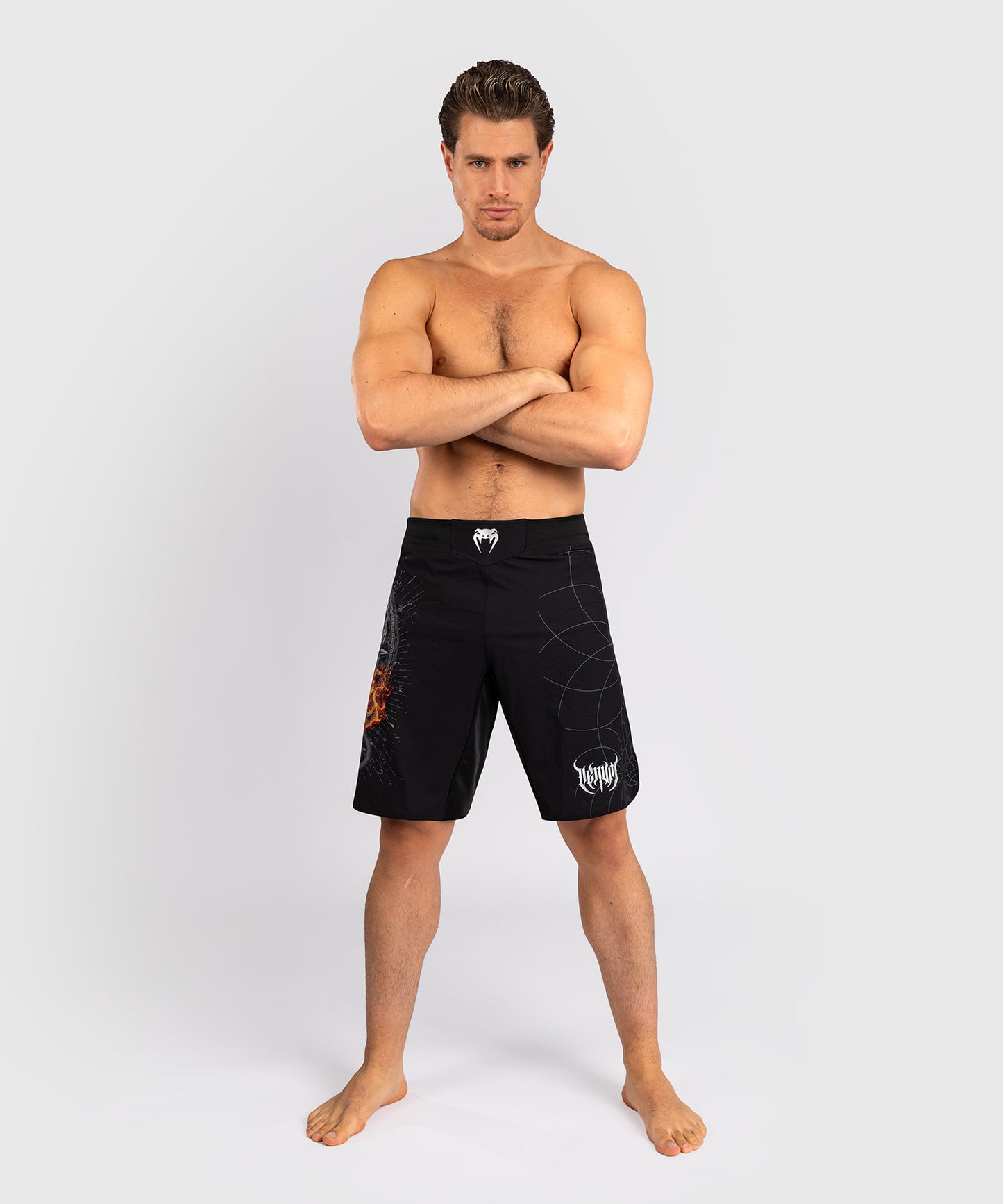 Venum Gladiator 5.0 Fight Shorts für Männer - Schwarz/Silber