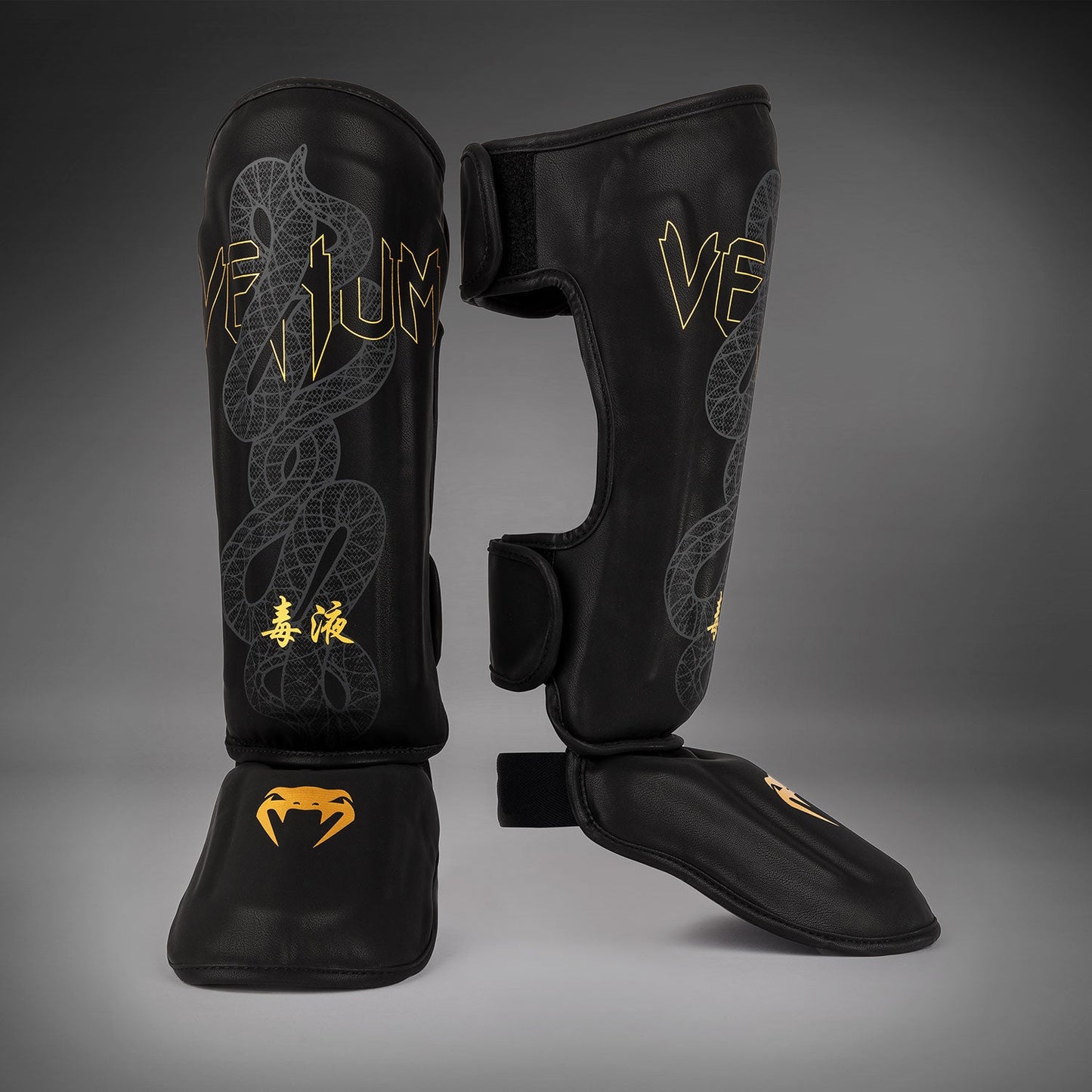 Venum Serpenti Schienbeinschoner – Schwarz/Silber/Gold