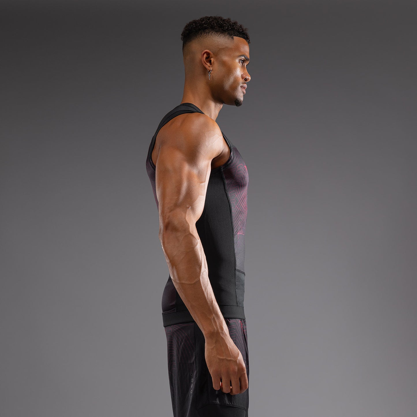 Venum G-Fit Air Herren Ärmelloses Rashguard - Tiefschwarz/Feuerrot