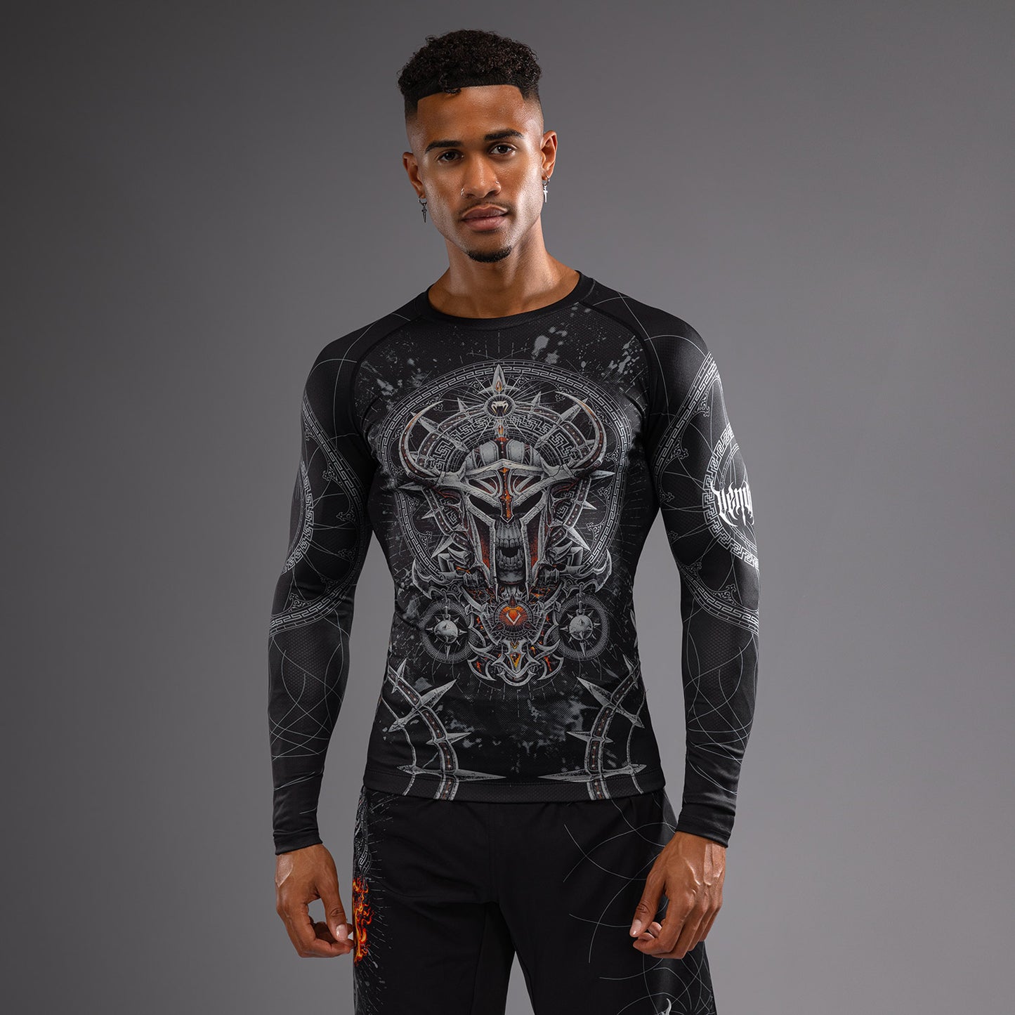 Venum Gladiator 5.0 Herren Langarm Rashguard - Schwarz/Silber