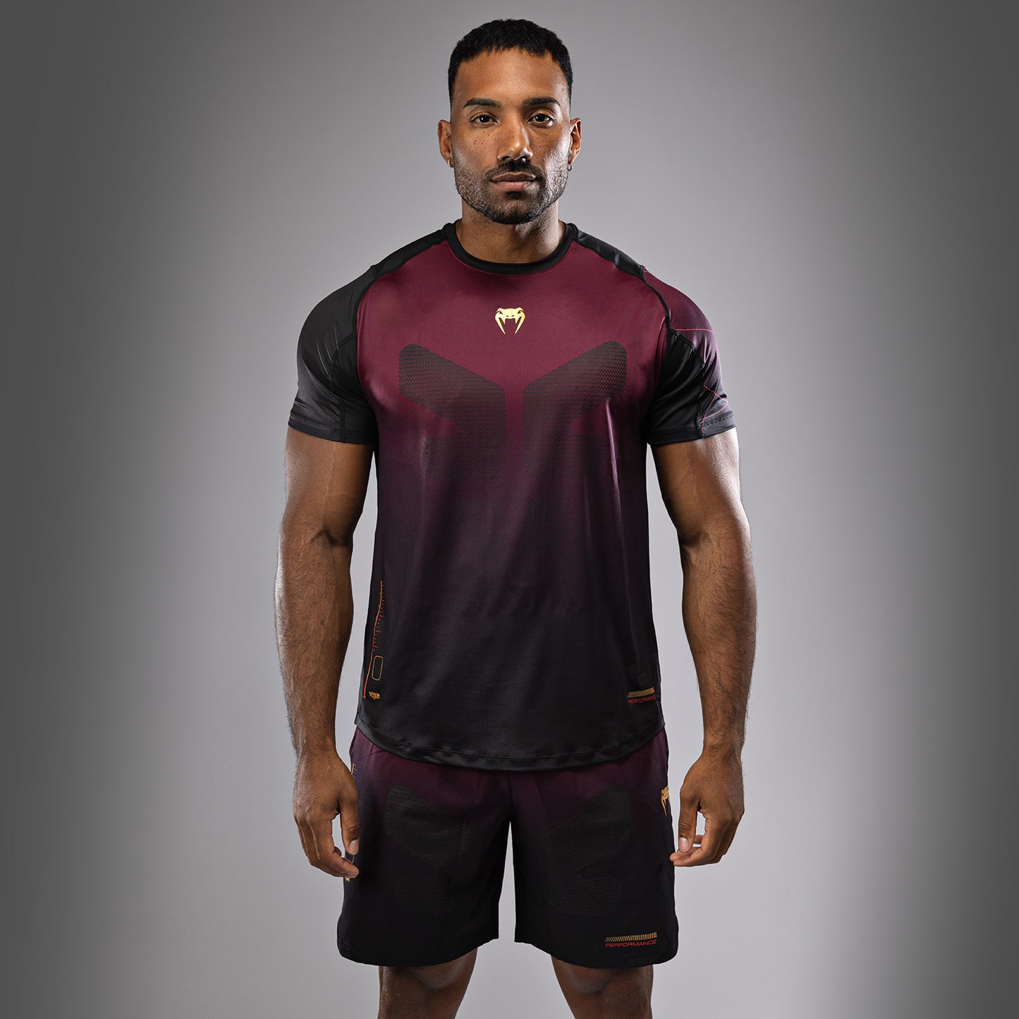 Venum Tactical XT Dry Tech T-Shirt für Männer - Schwarz/Burgund/Gold
