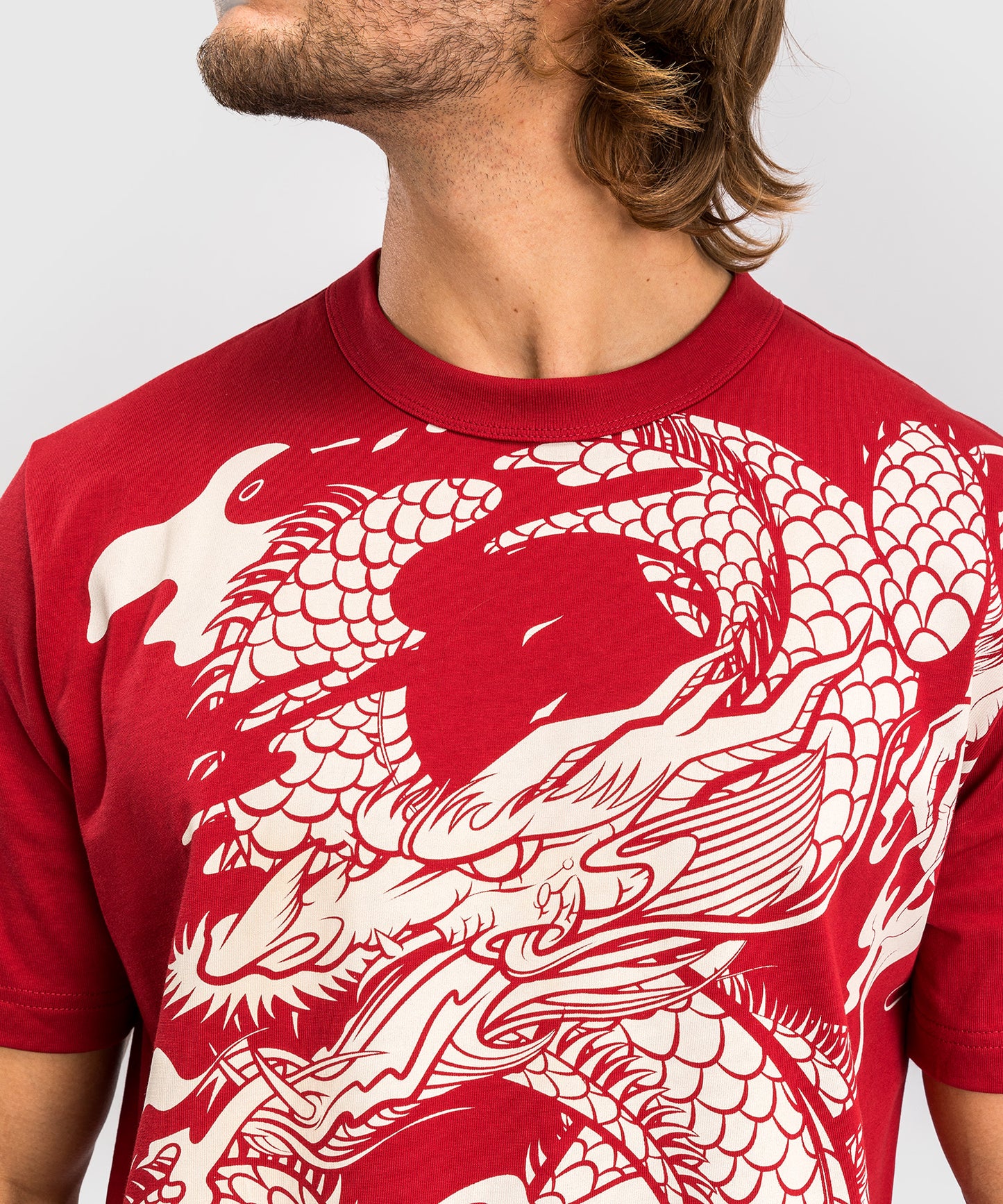 Venum Dragon’s Flight Herren T-Shirt - Kirschrot/Cremeweiß