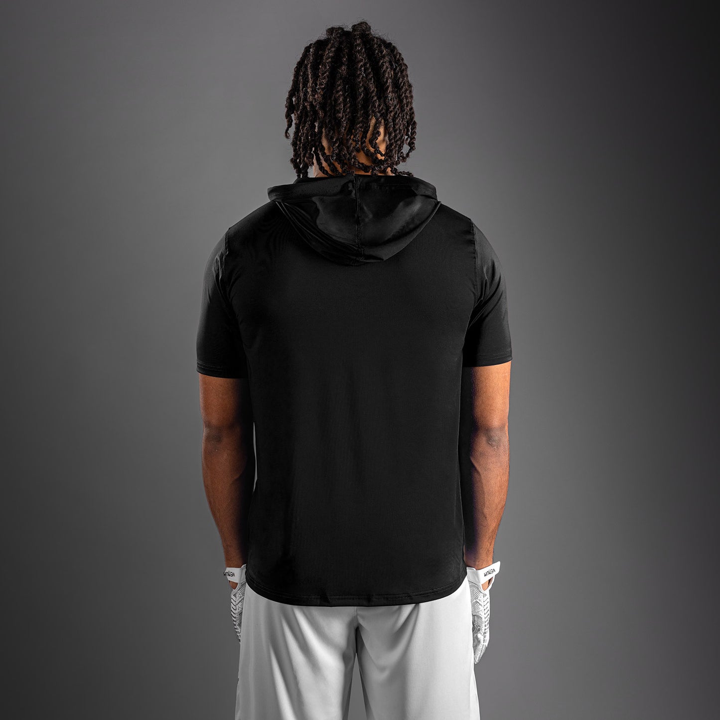 Venum Elite Kurzarm Dry-Tech Kapuzenpullover - Schwarz