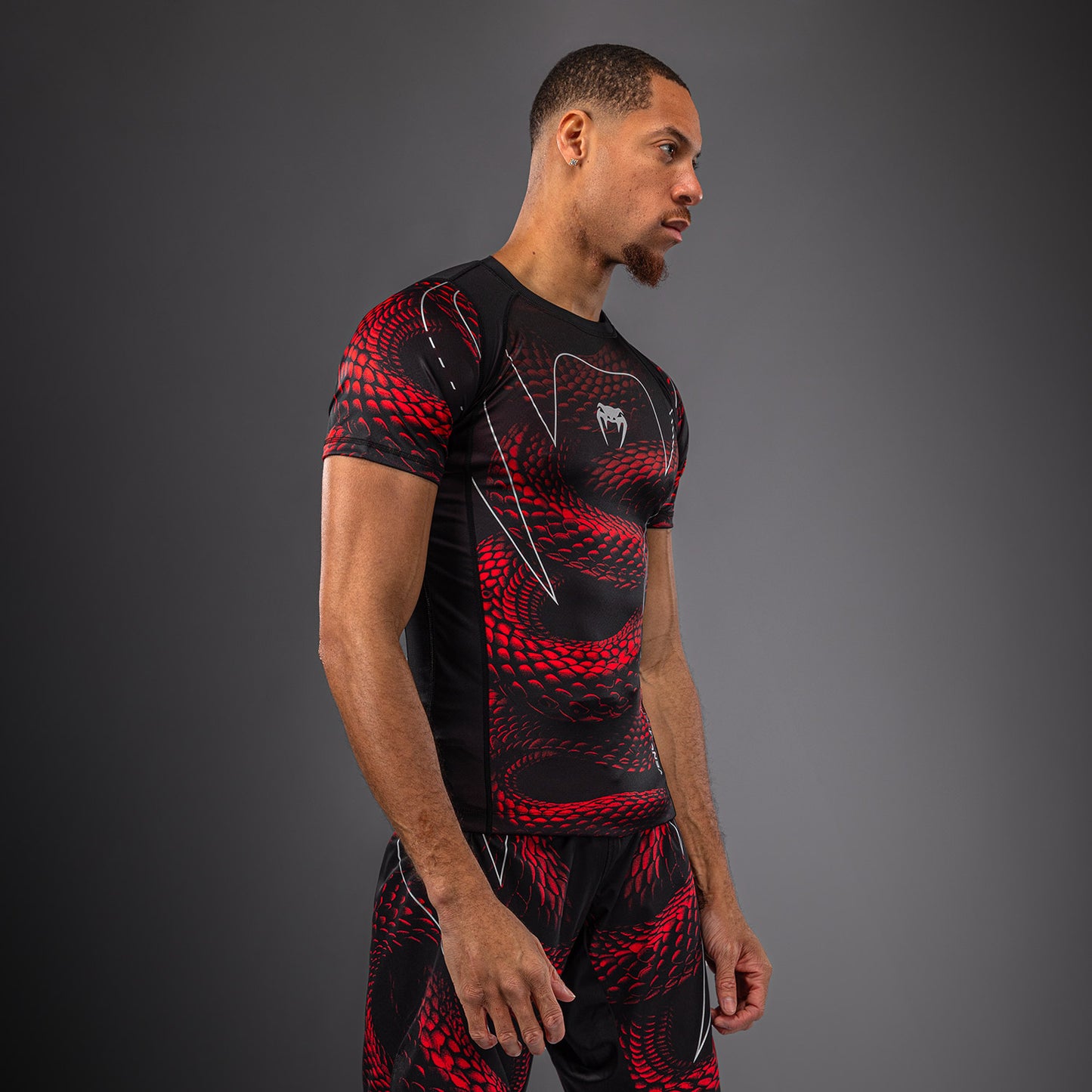 Venum Matupa Kurzarm Rashguard - Schwarz/Rot/Silber