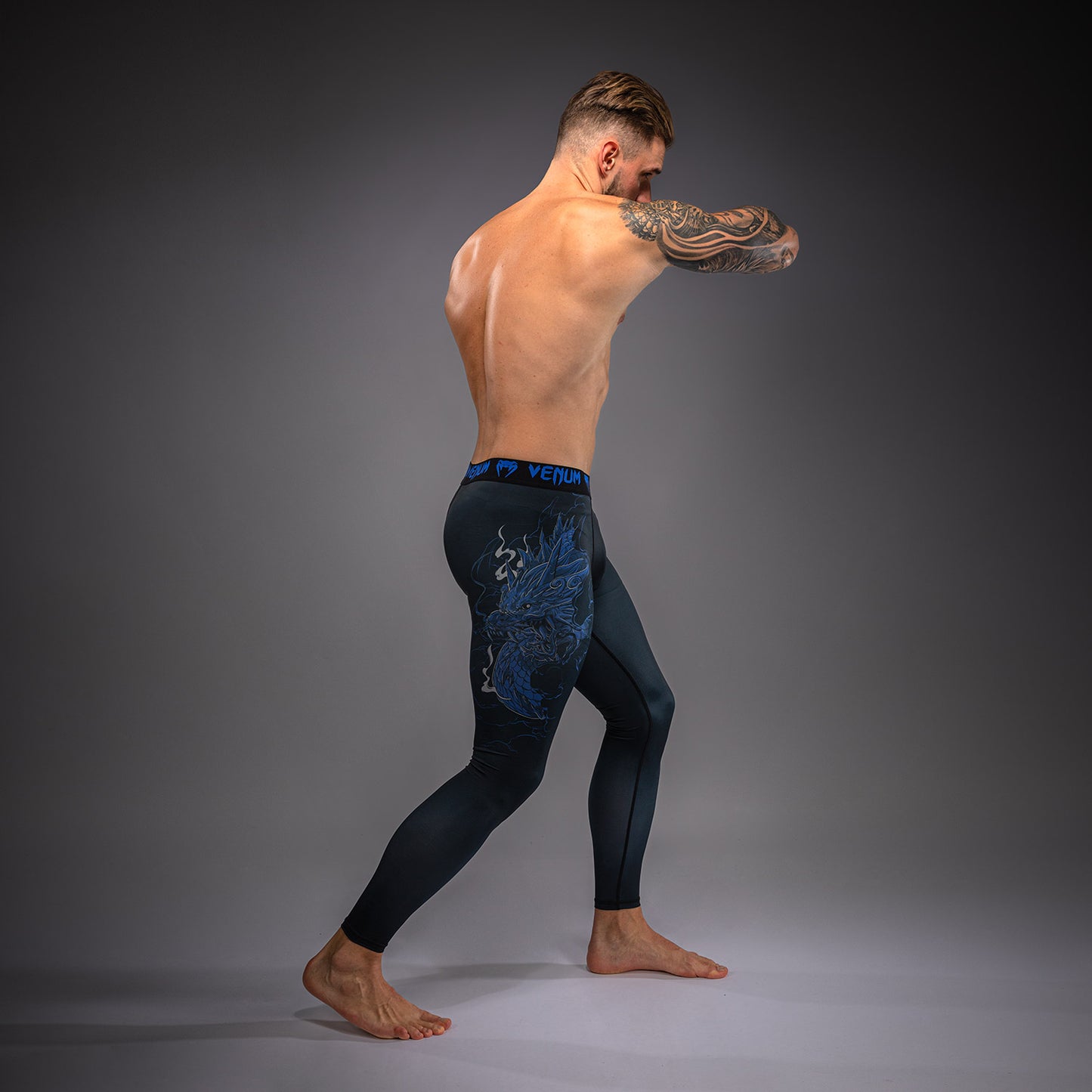 Venum Thunder Dragon Spats – Schwarz/Königsblau