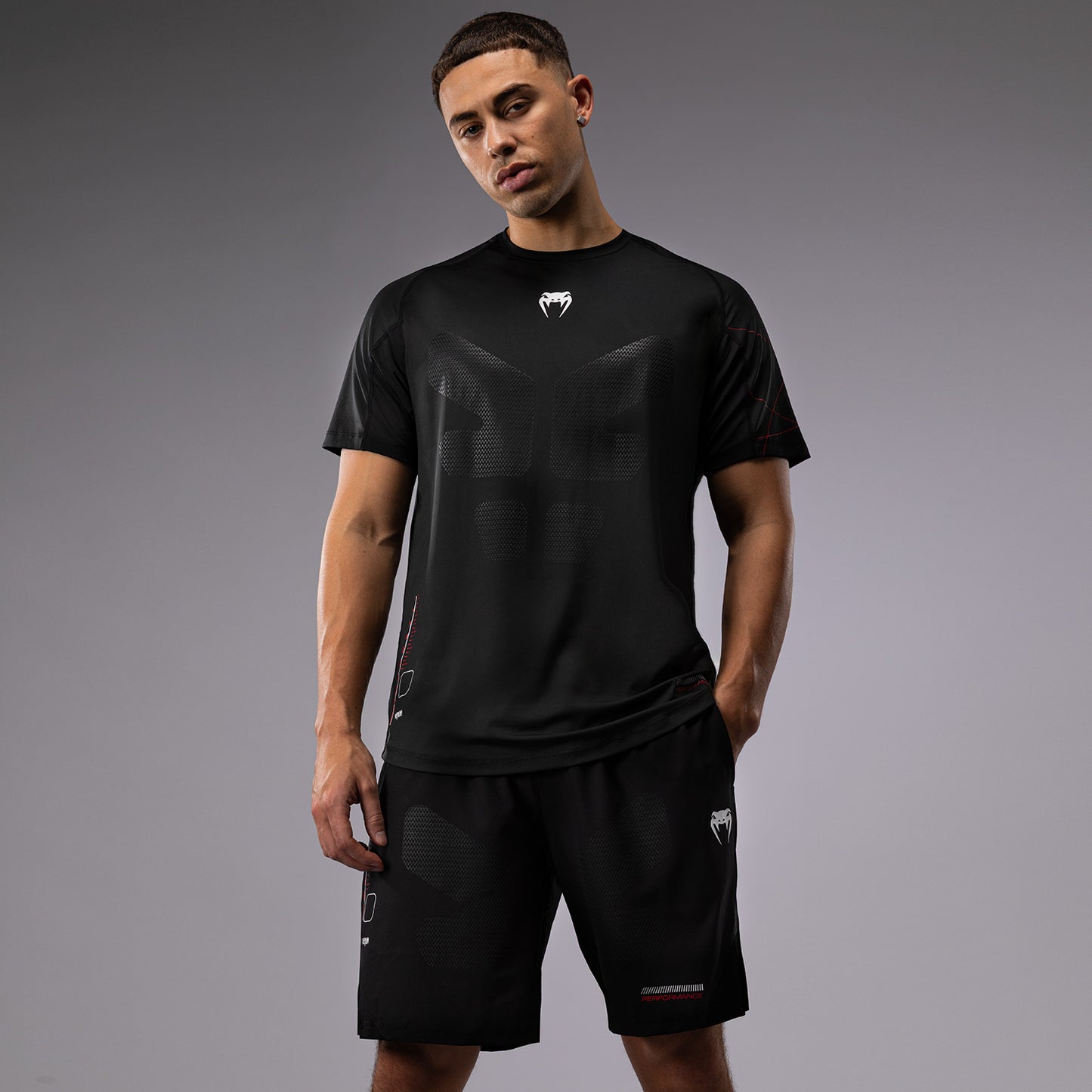 Venum Tactical XT Herren Dry Tech T-Shirt - Schwarz/Rot