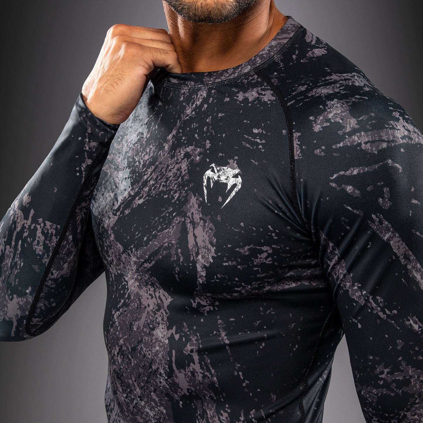 Venum Rage & Workout Langarm-Rashguard - Schwarz/Grau