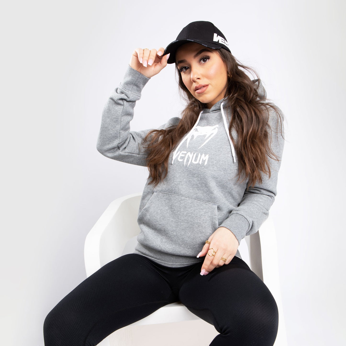 Venum Classic Hooded Sweatshirt – Für Frauen – Hellgrau Meliert